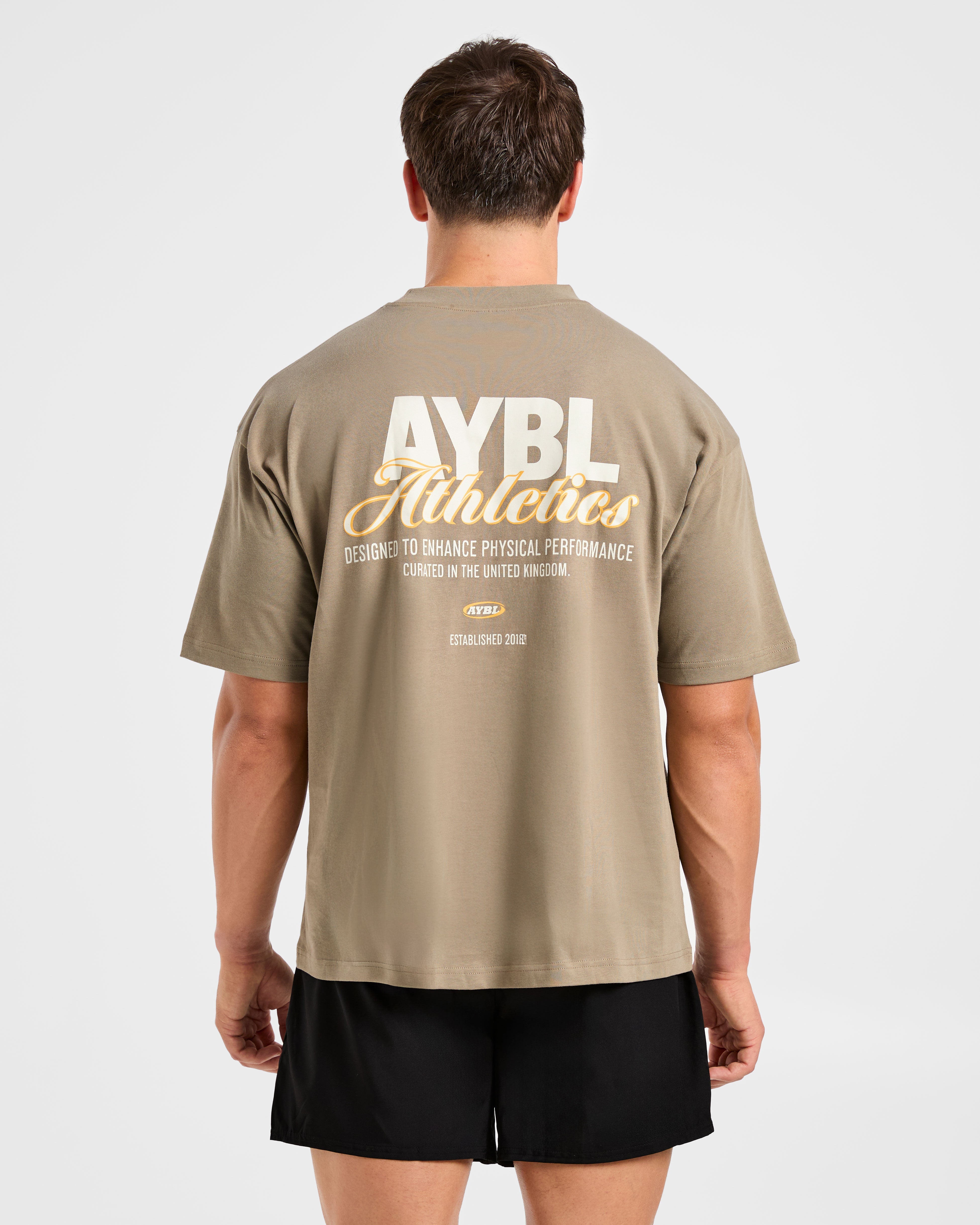 T-shirt Oversized con Stampa Athletics - Olive Sand