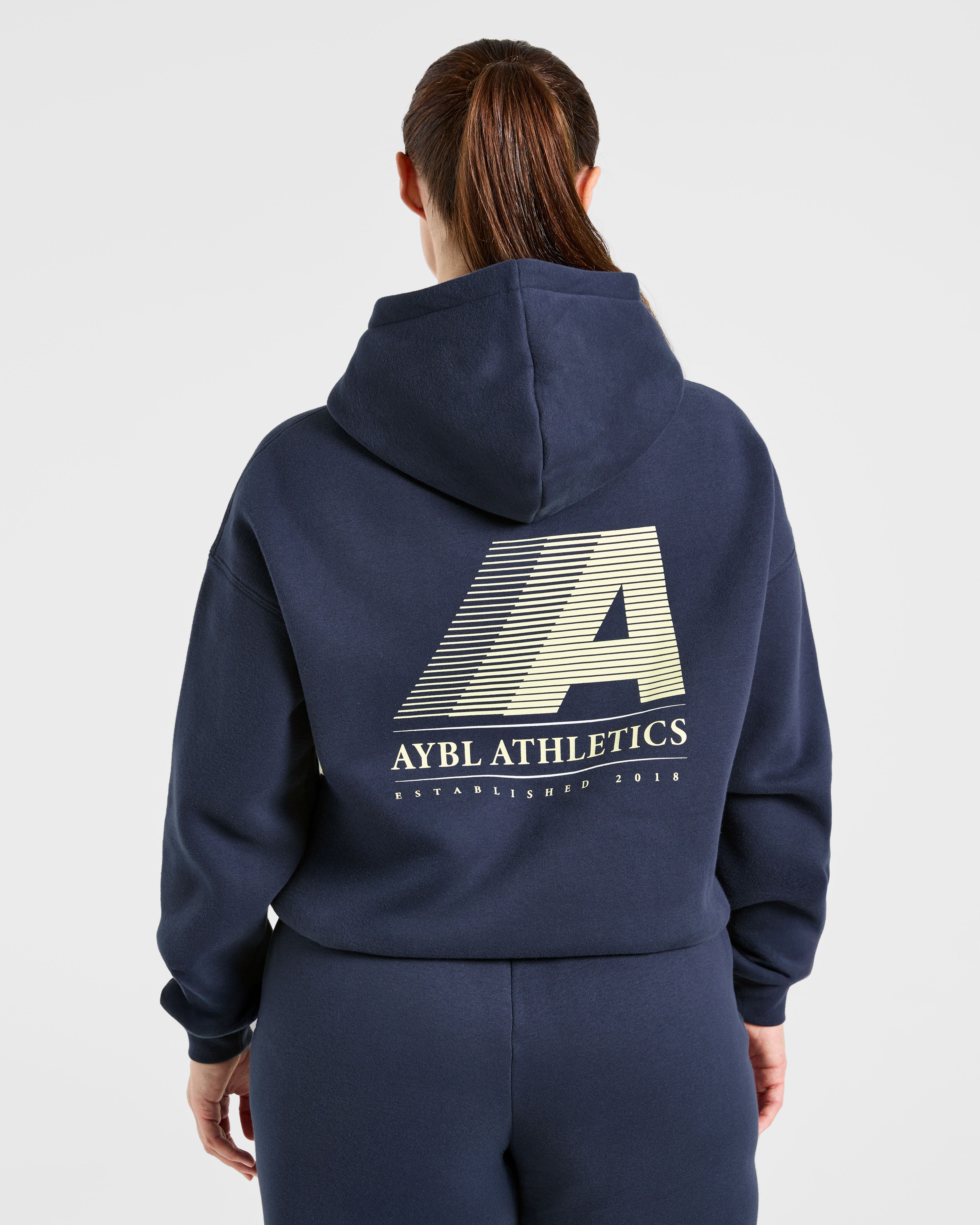 Felpa Oversized Retro Athletics - Blu Navy/Giallo