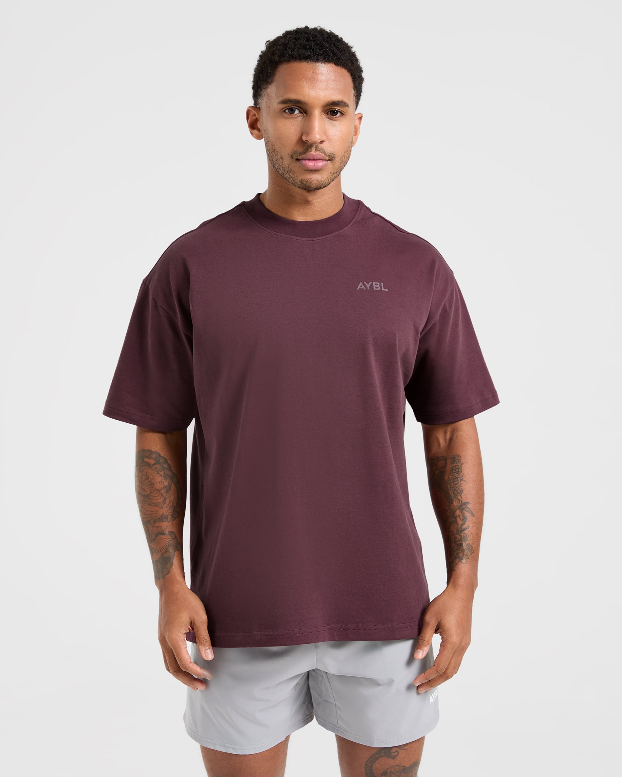 T-shirt Oversized Essenziale - Plum Scuro