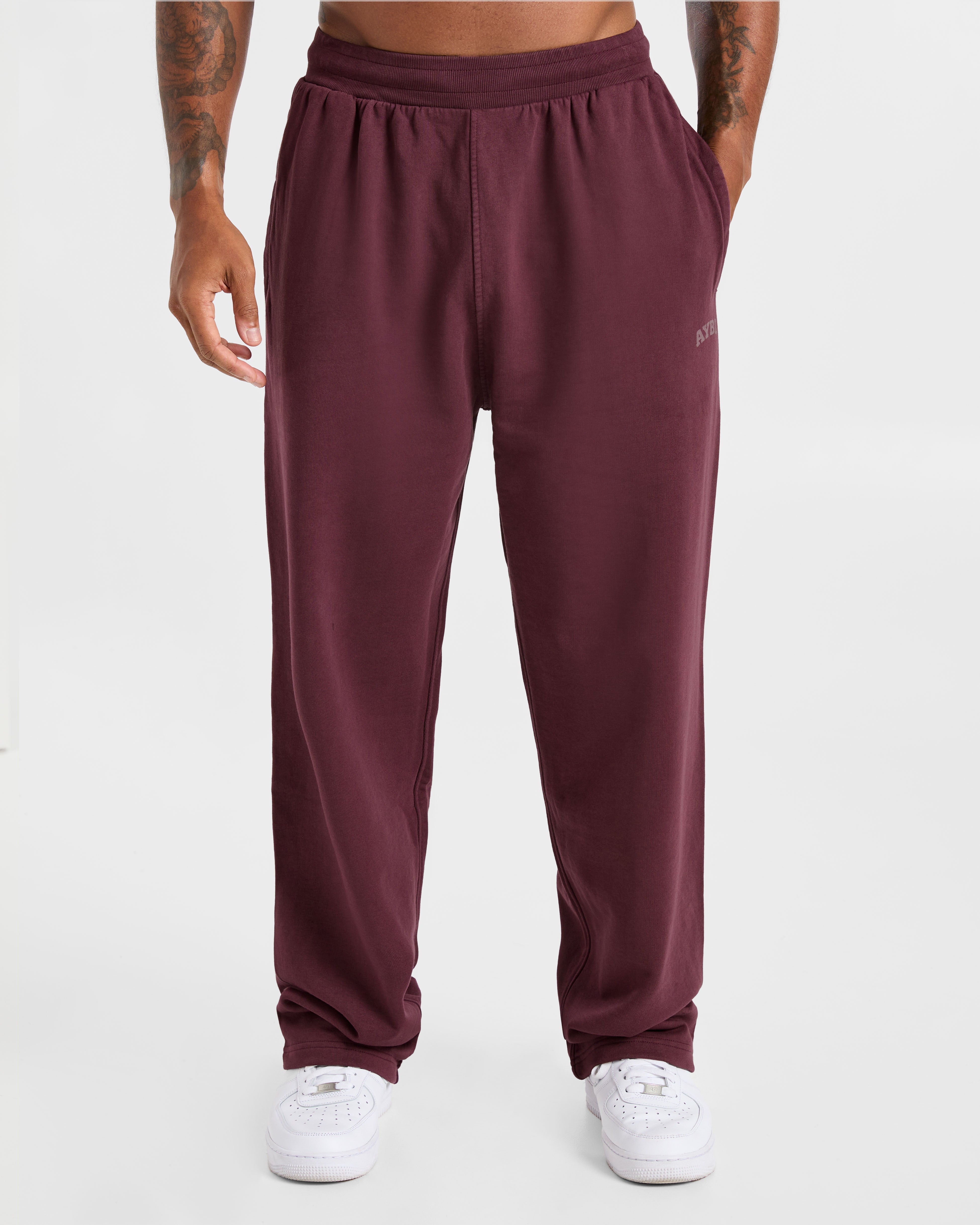 Pantaloni da Jogging a Gamba Dritta Elite - Plum Scuro