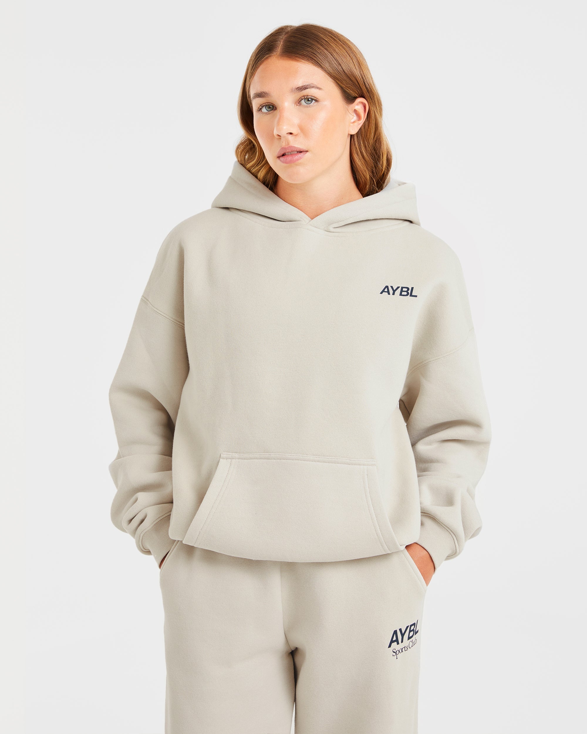 AYBL Sports Club Felpa Oversized - Sabbia/Blu Navy