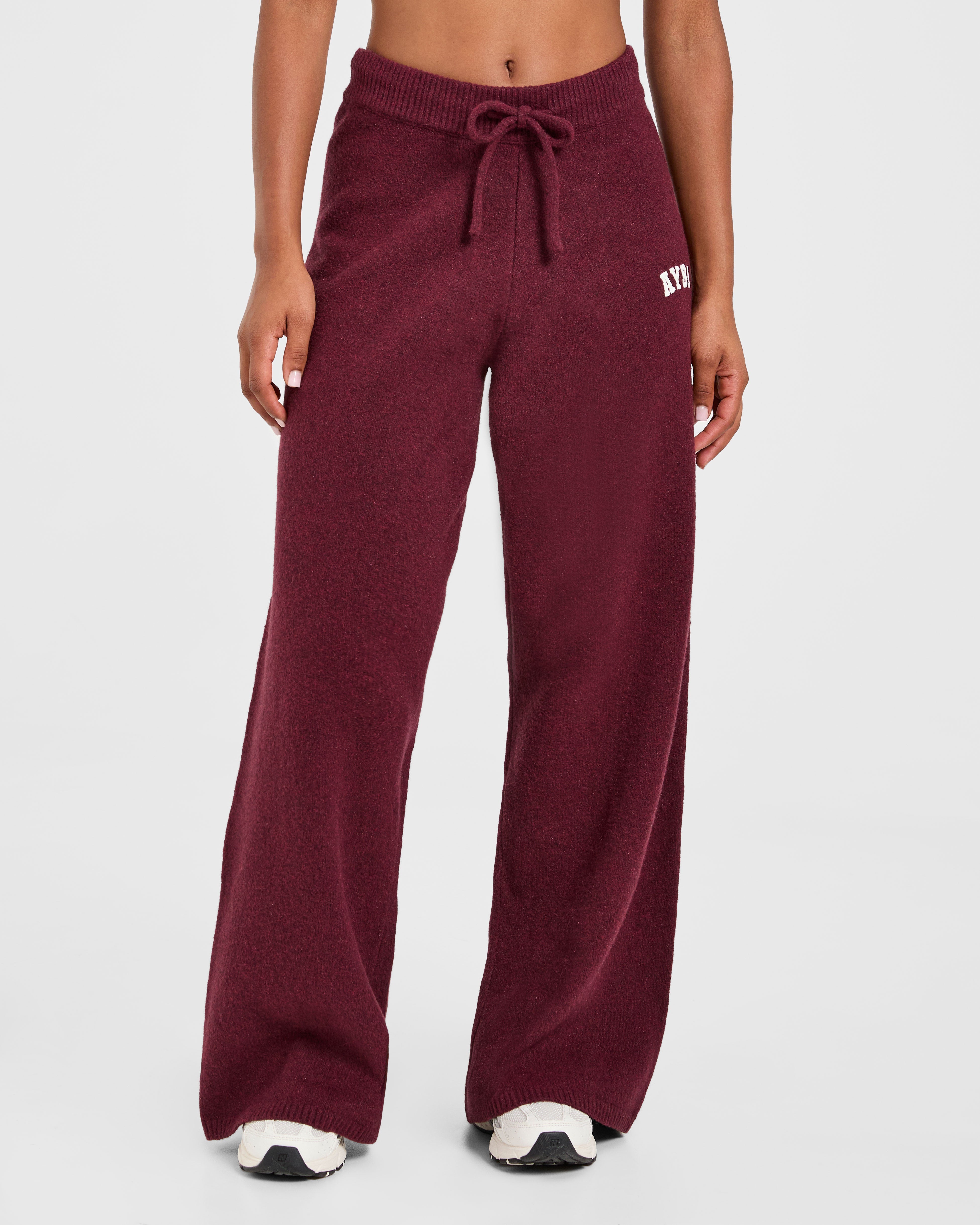 Pantaloni Jogger Oversized in Maglia - Burgundy