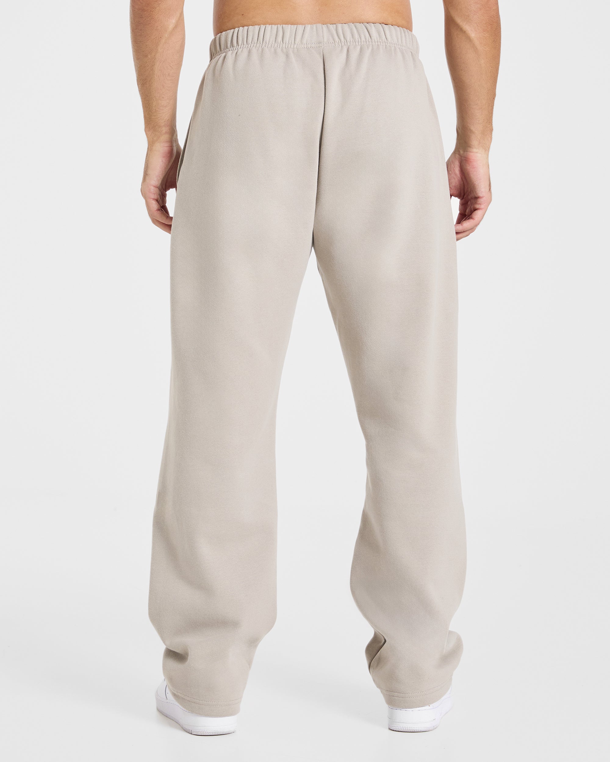 Pantaloni Jogger Oversized a Gamba Dritta - Pietra