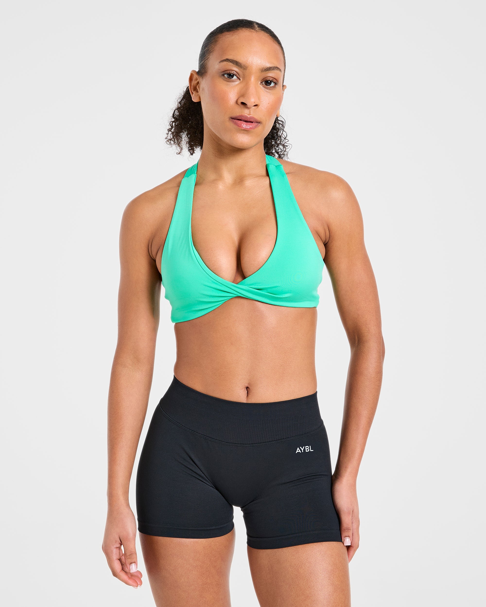 Sports Bra a Spalline Essenziale - Verde Mint