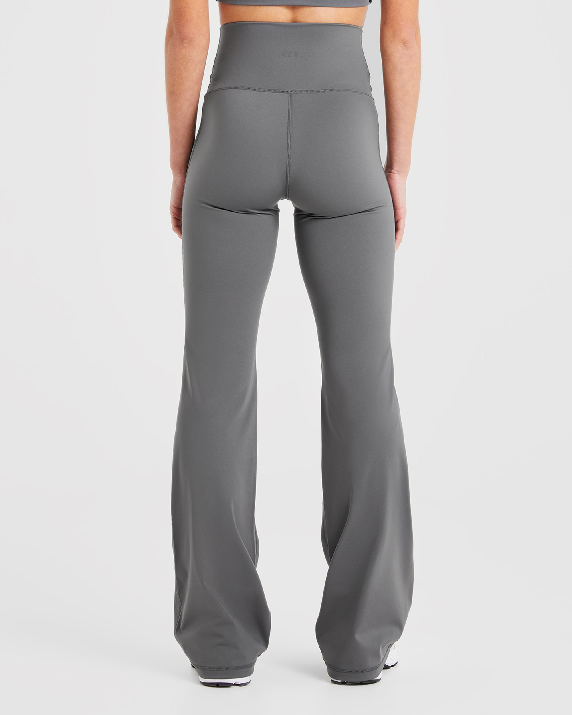 Leggings A Forma Scultura con Gamba Ampia - Grigio Carbone