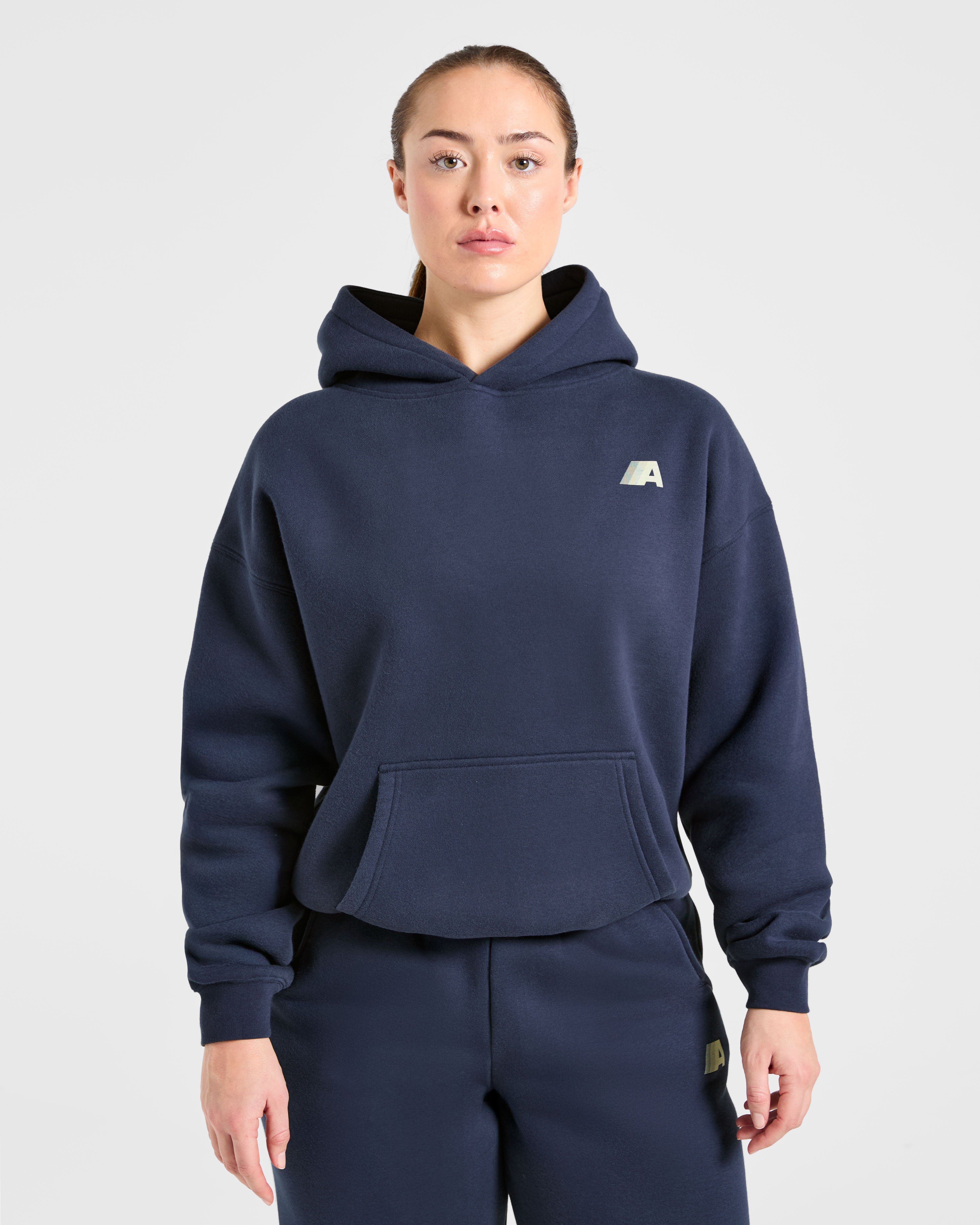 Felpa Oversized Retro Athletics - Blu Navy/Giallo
