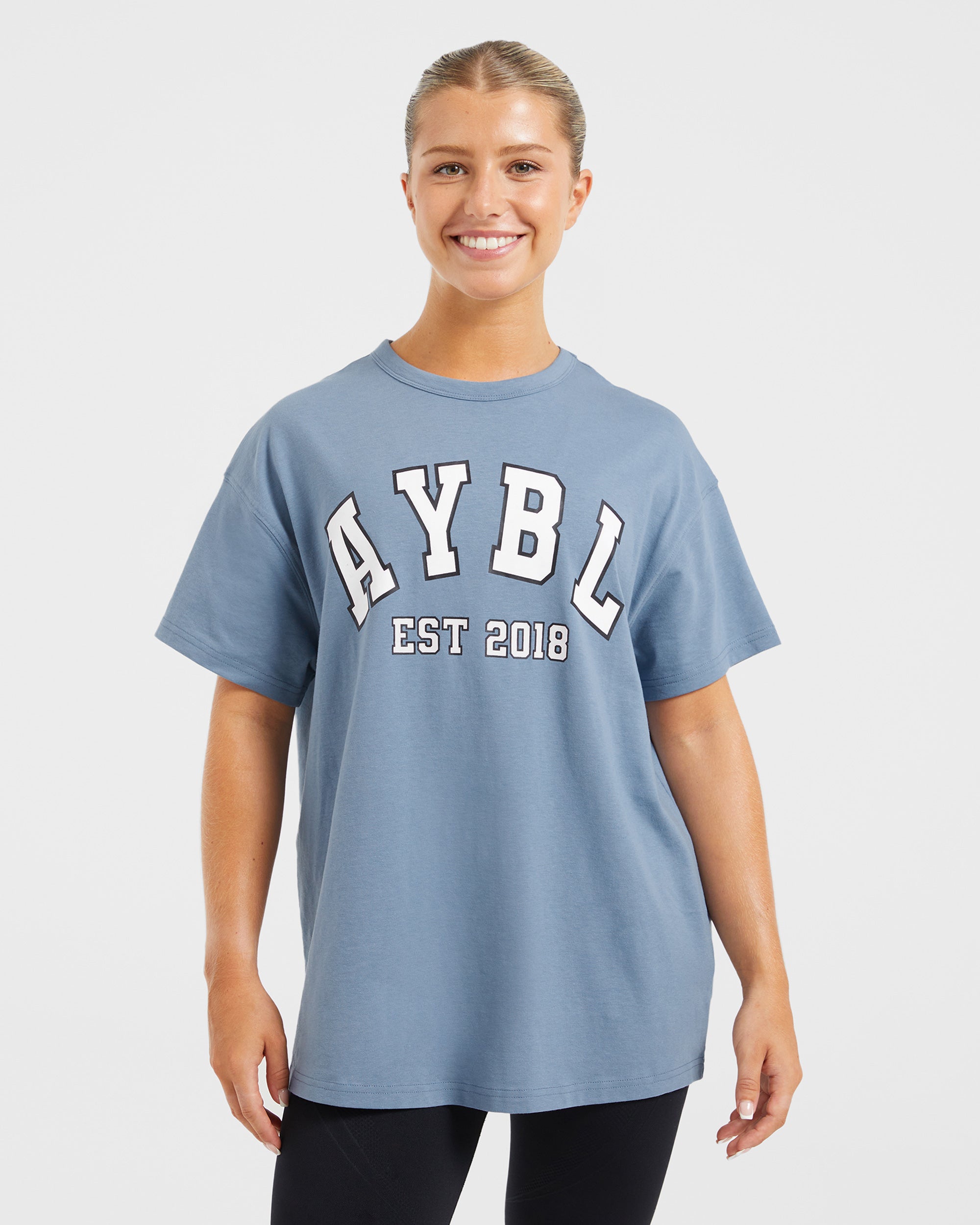 T-Shirt Oversized Varsity - Blu