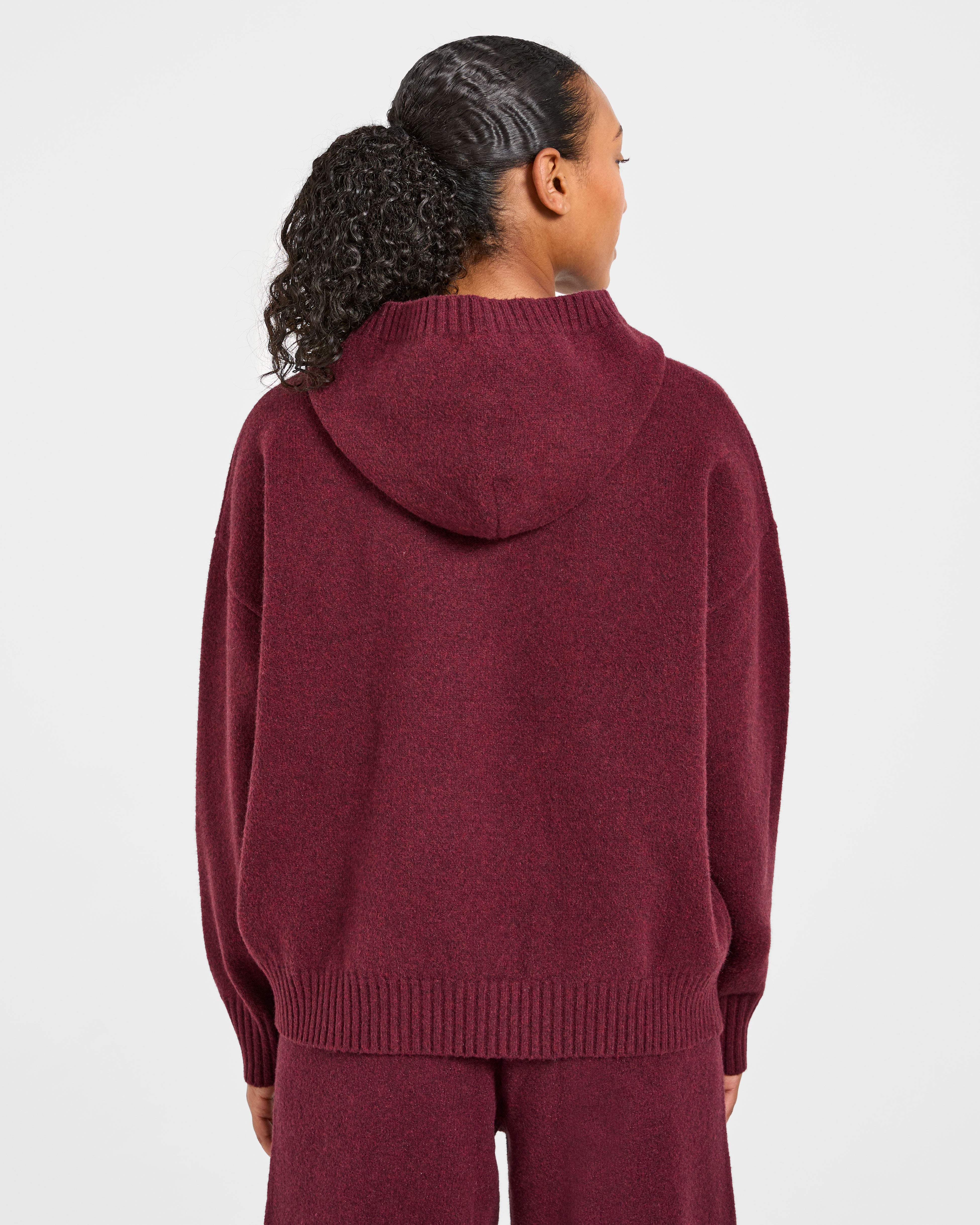 Felpa Oversized in Maglia Varsity - Borgogna