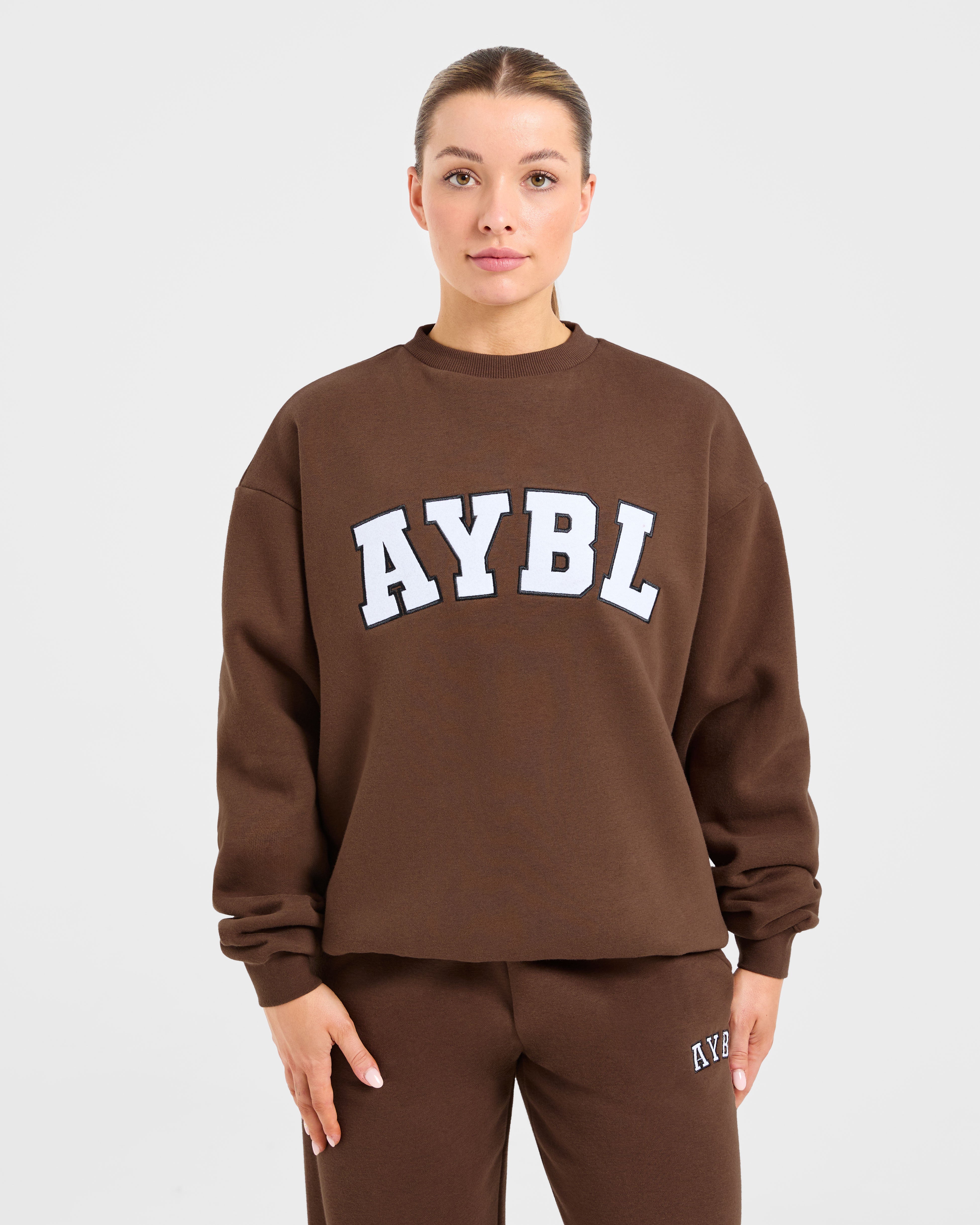 Felpa Oversized Varsity 2.0 - Marrone