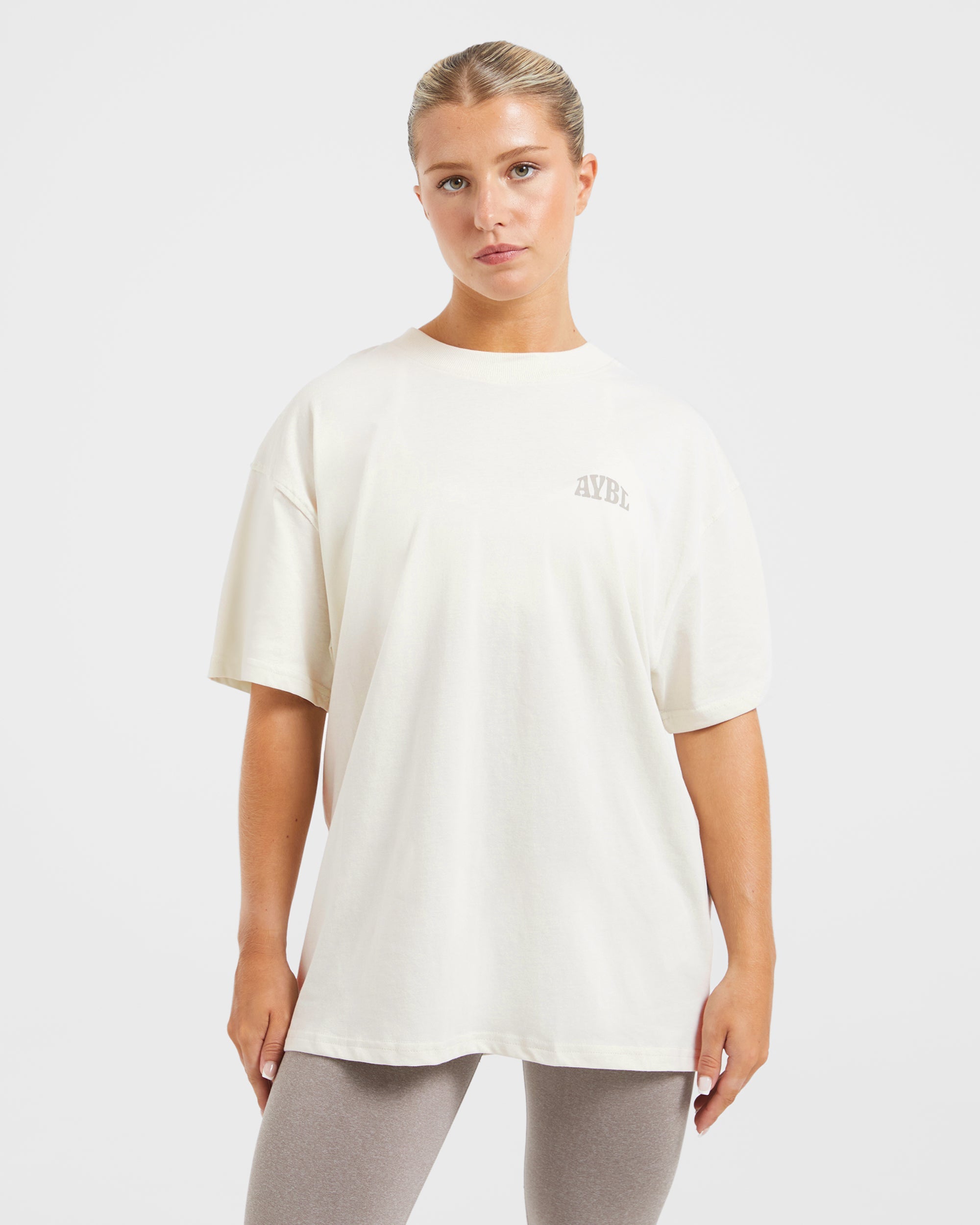 T-shirt Oversized Mind Over Matter - Beige/Marrone