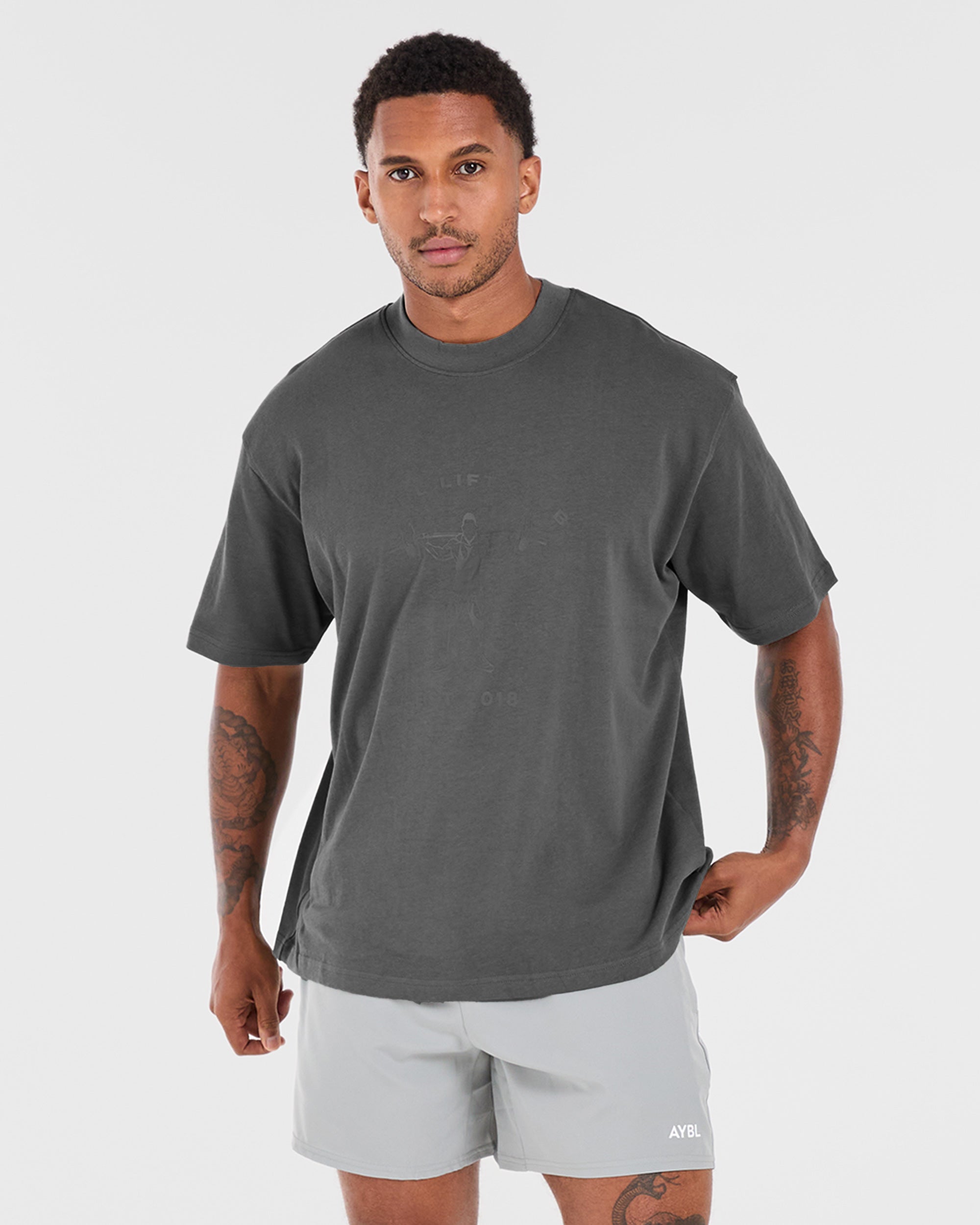 T-shirt Oversized Lift Club - Grigio