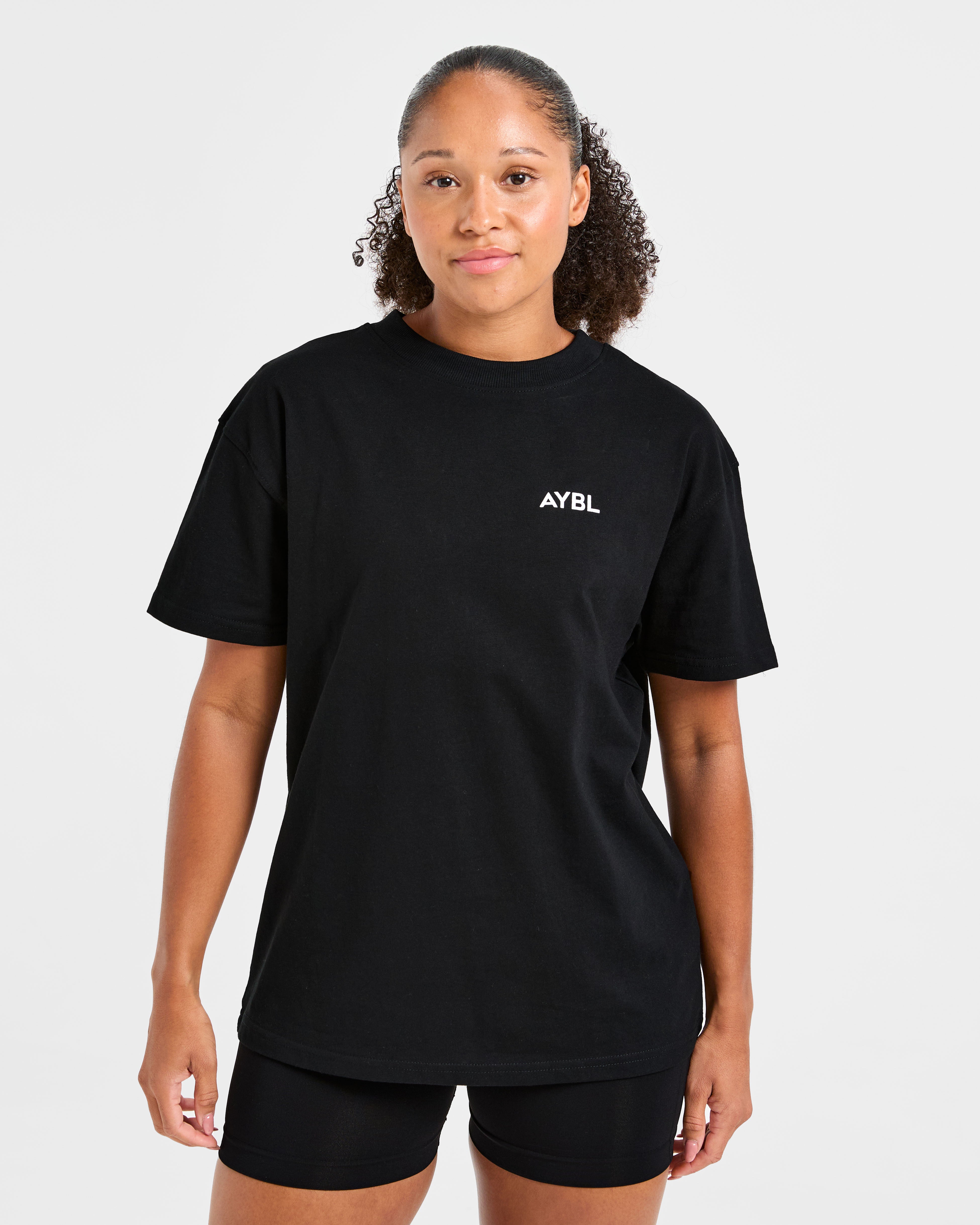 T-shirt Oversized con Stampa Lift - Nero