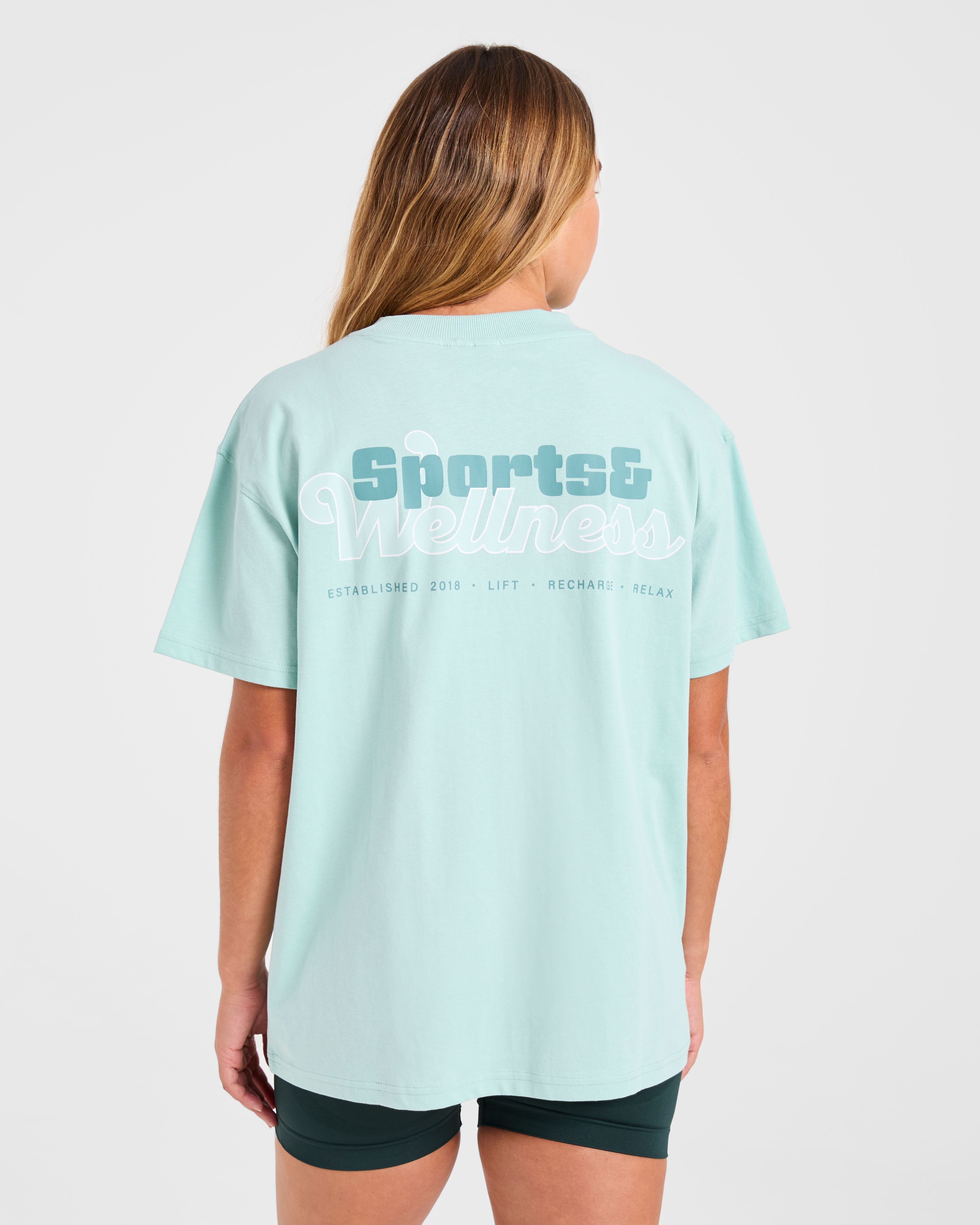 T-shirt Oversized Sports Wellness - Verde Acqua