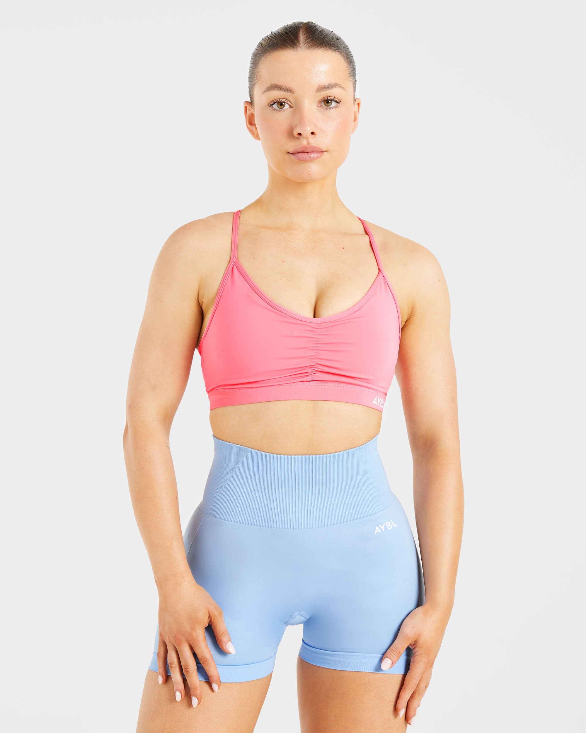 Sports Bra Ruched Essenziale - Rosa Corallo