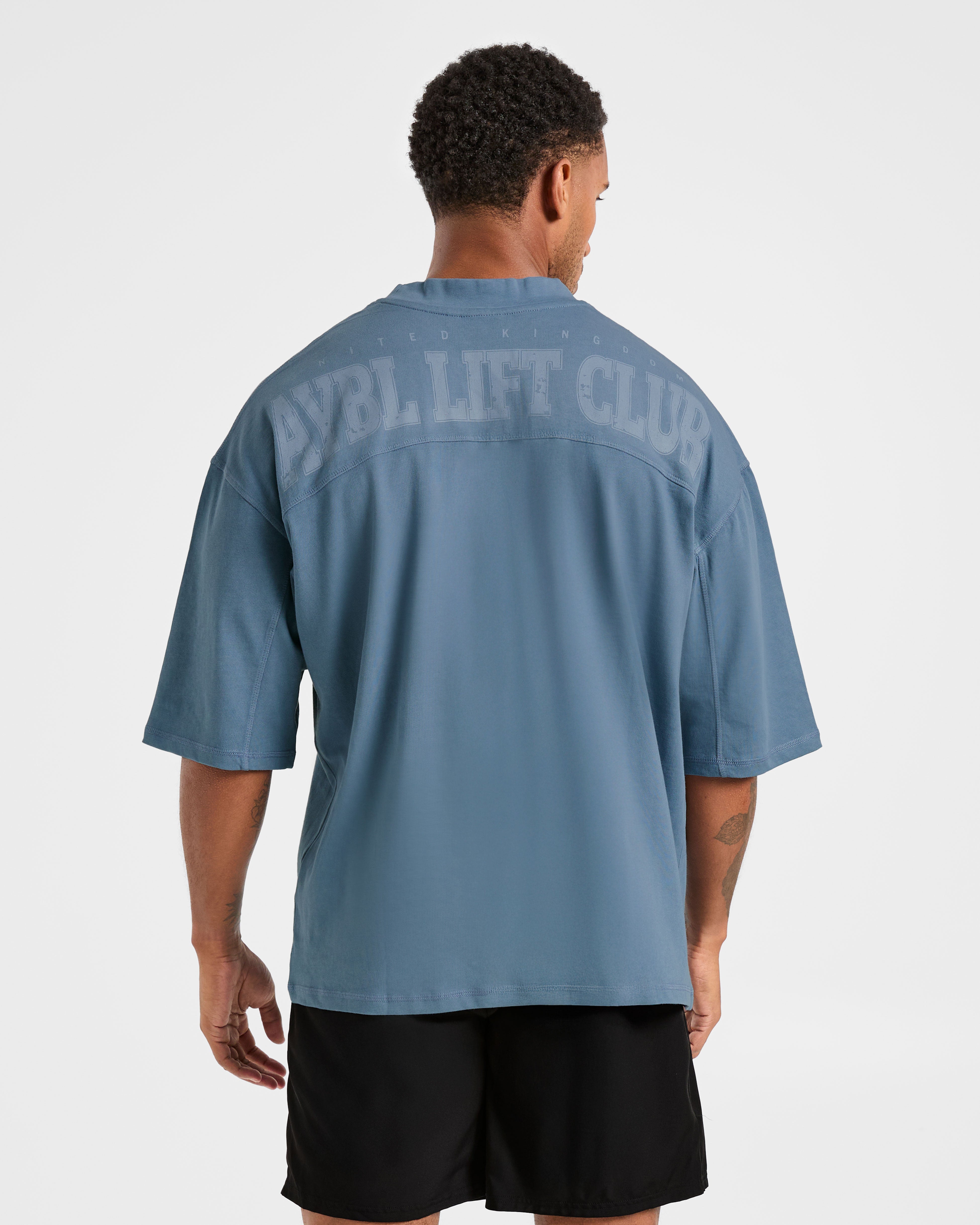 T-shirt Oversized Sbiadato Lift Club - Indigo Lavato