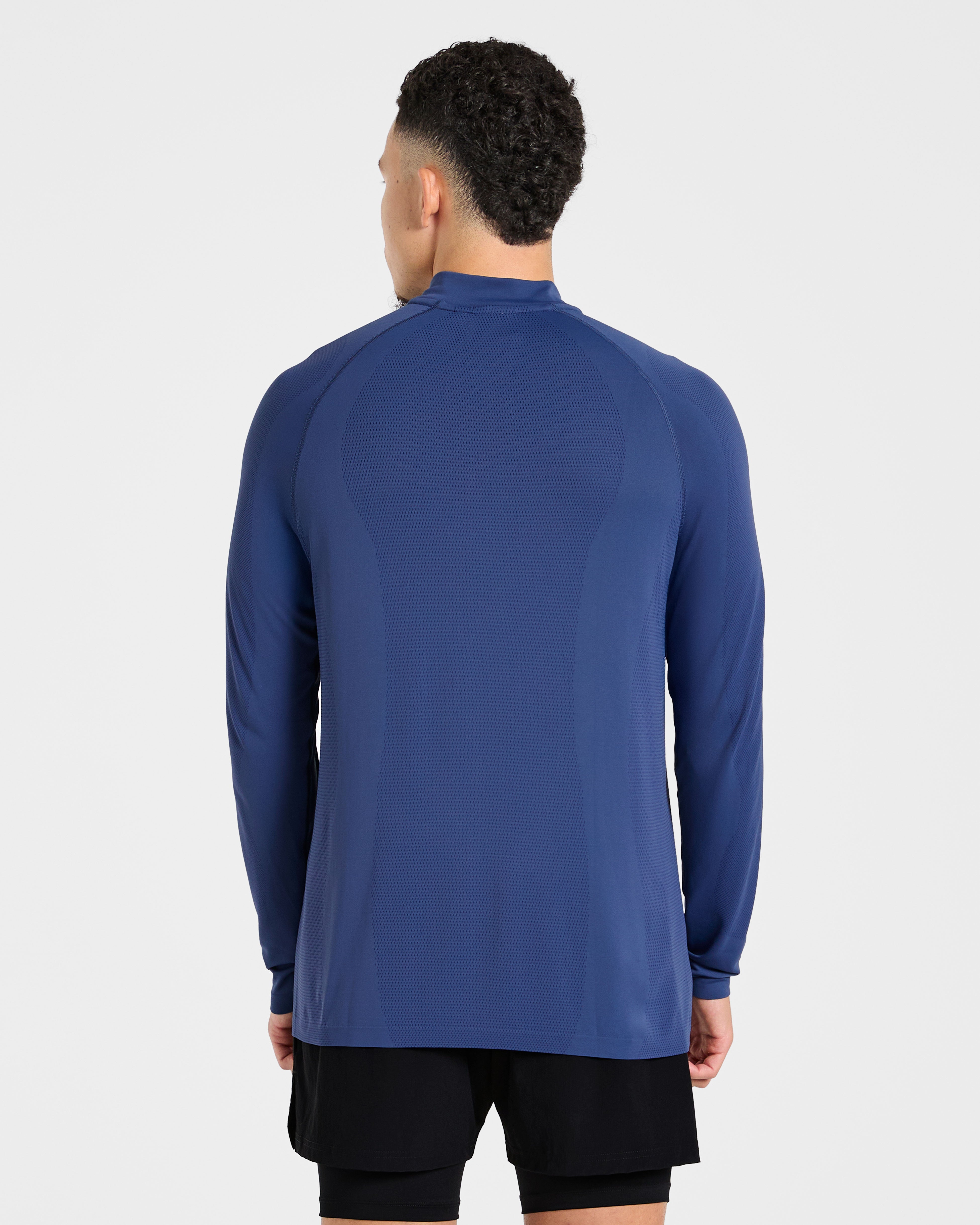 Attain Pullover senza cuciture con zip 1/2 - Navy Dusky