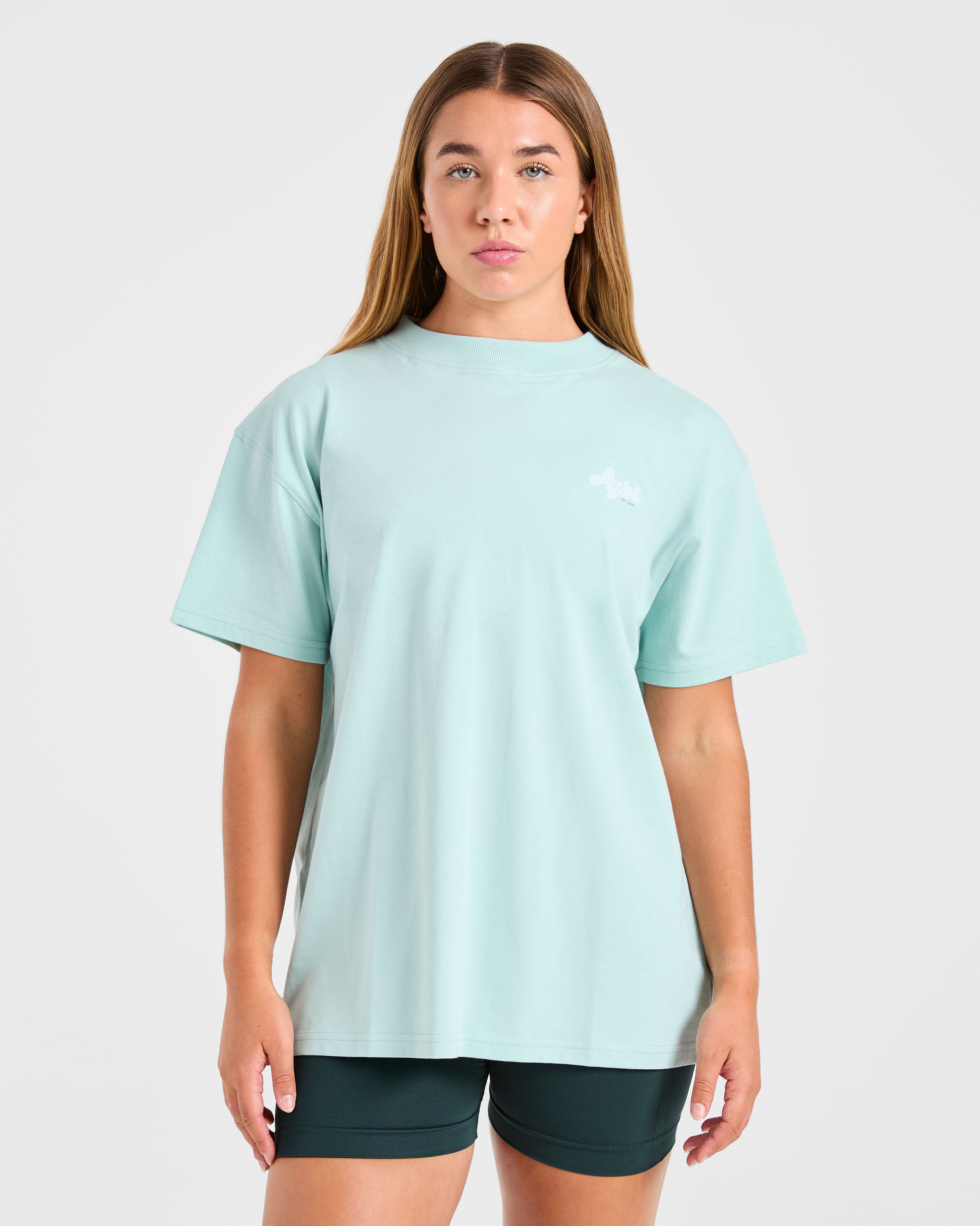 T-shirt Oversized Sports Wellness - Verde Acqua