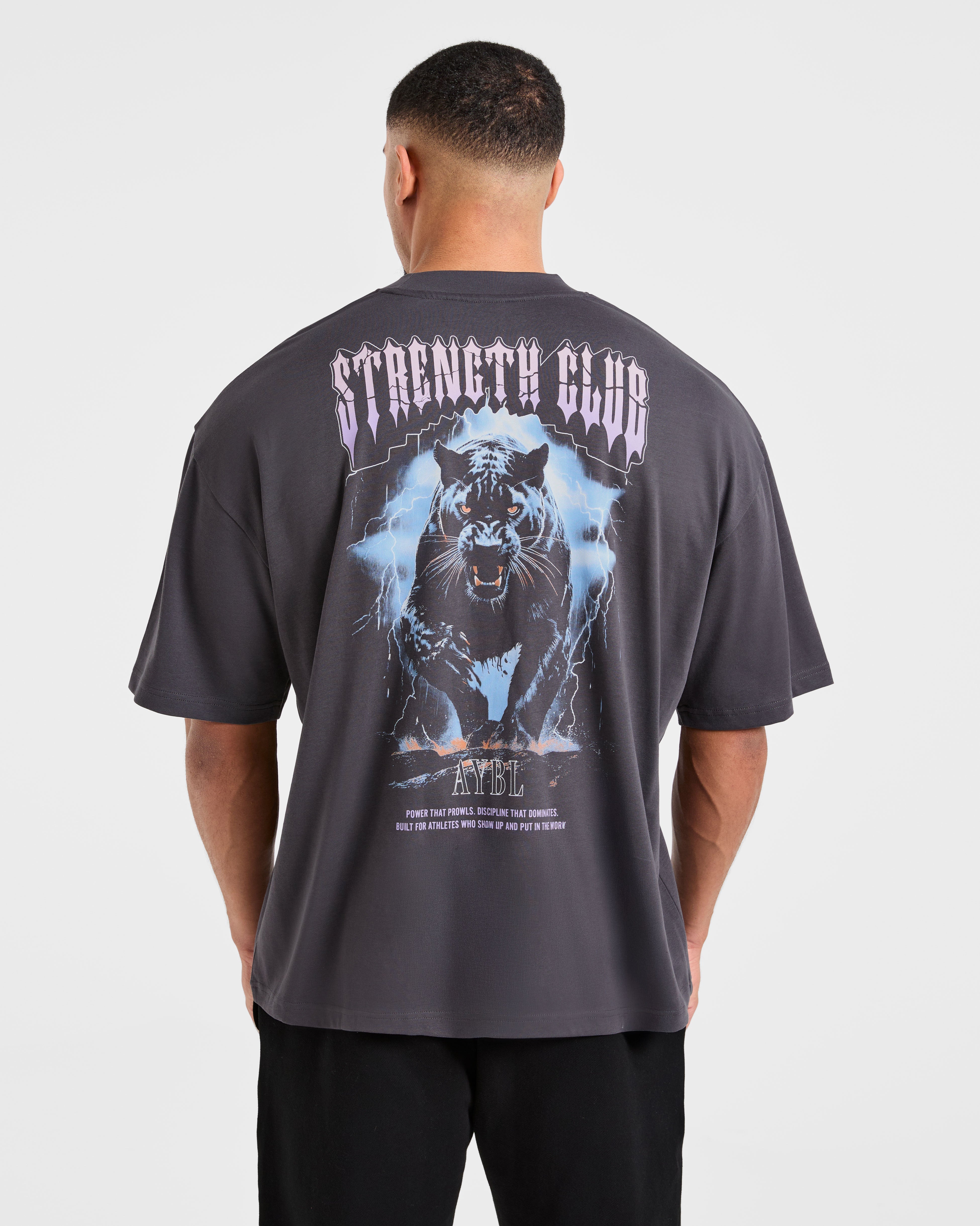 T-shirt Oversized Hunt Your Goals - Grigio Scuro
