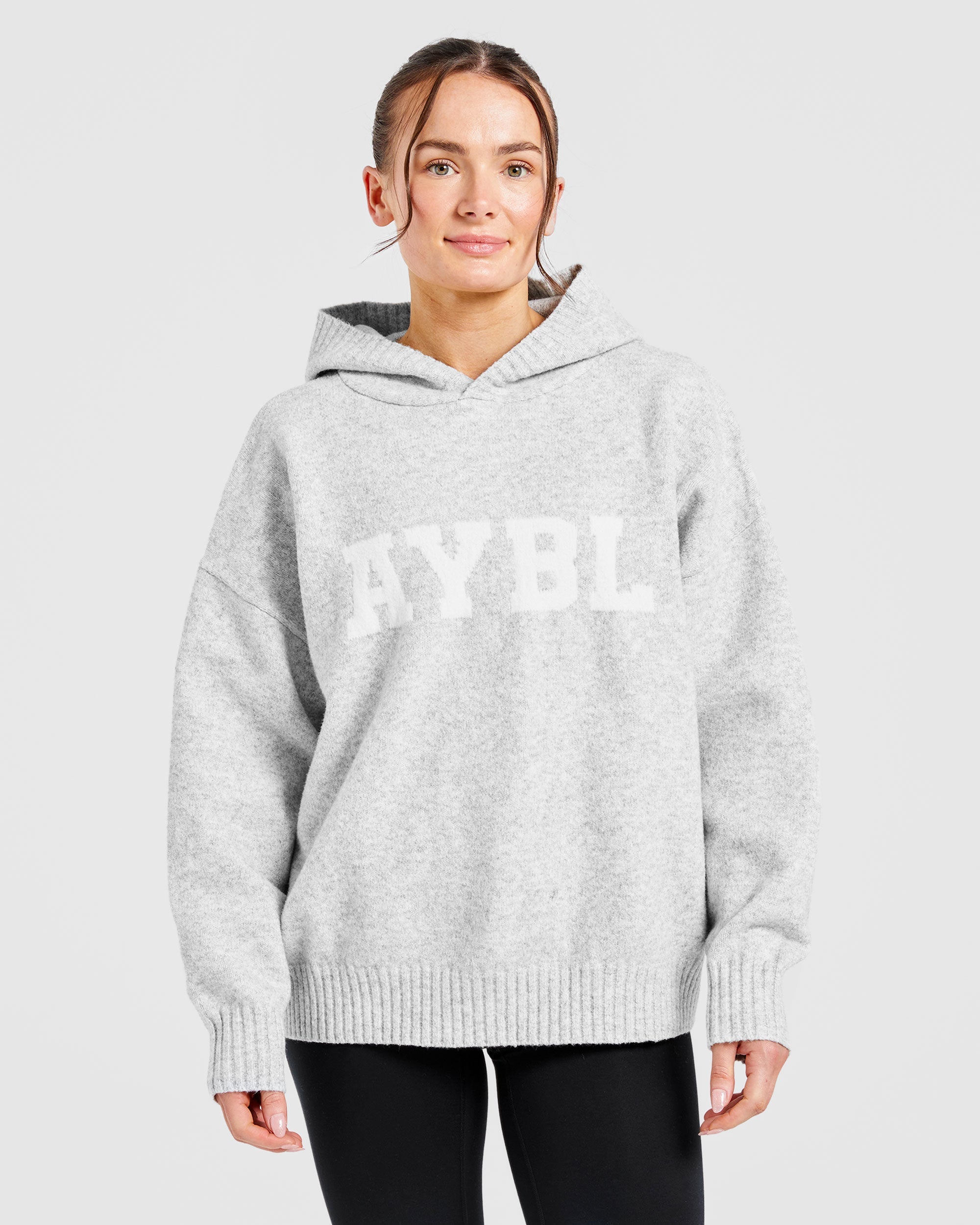 Felpa Oversized a Maglia Varsity - Grigio Marl
