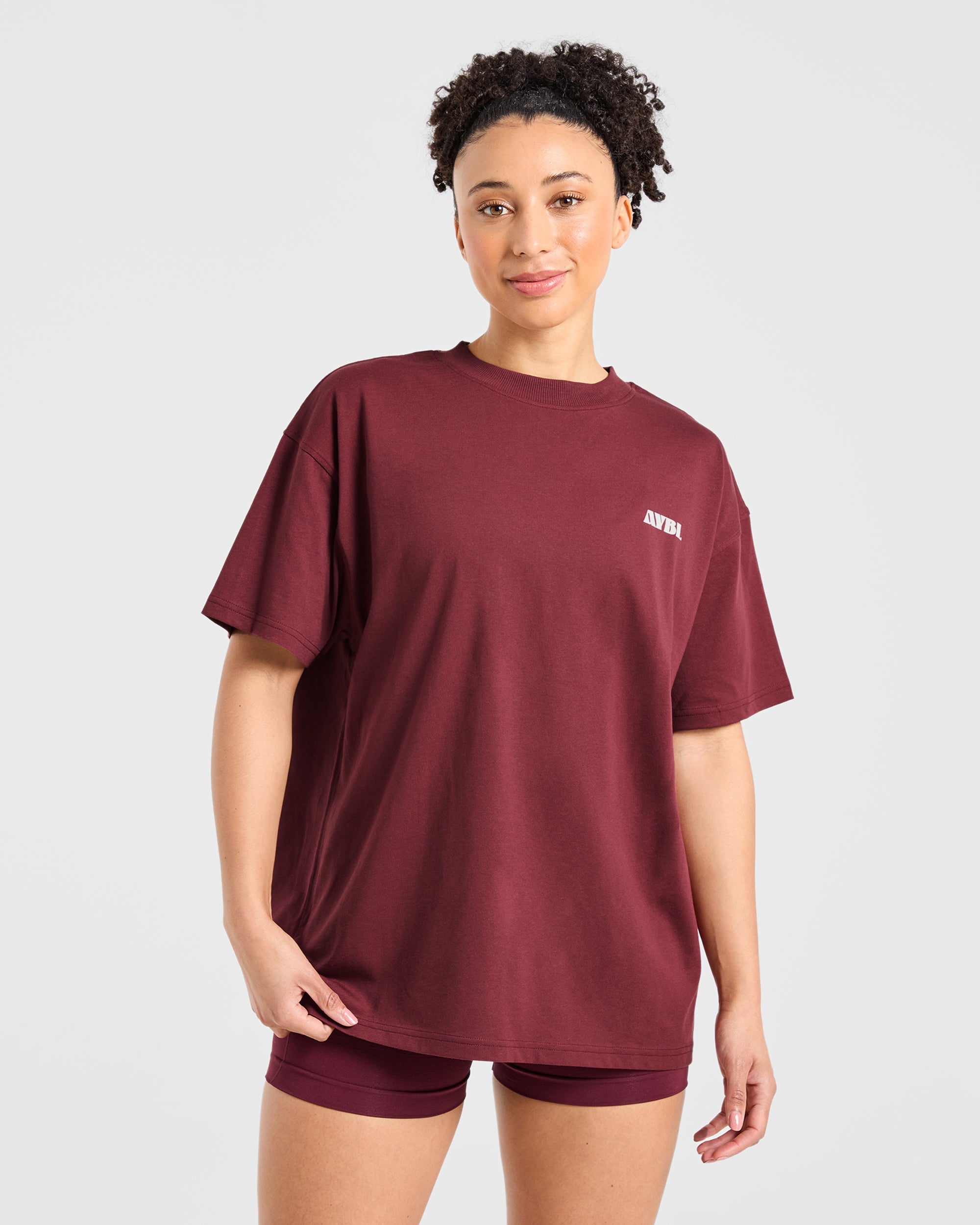AYBL Sports Studio T-Shirt Oversized - Borgogna