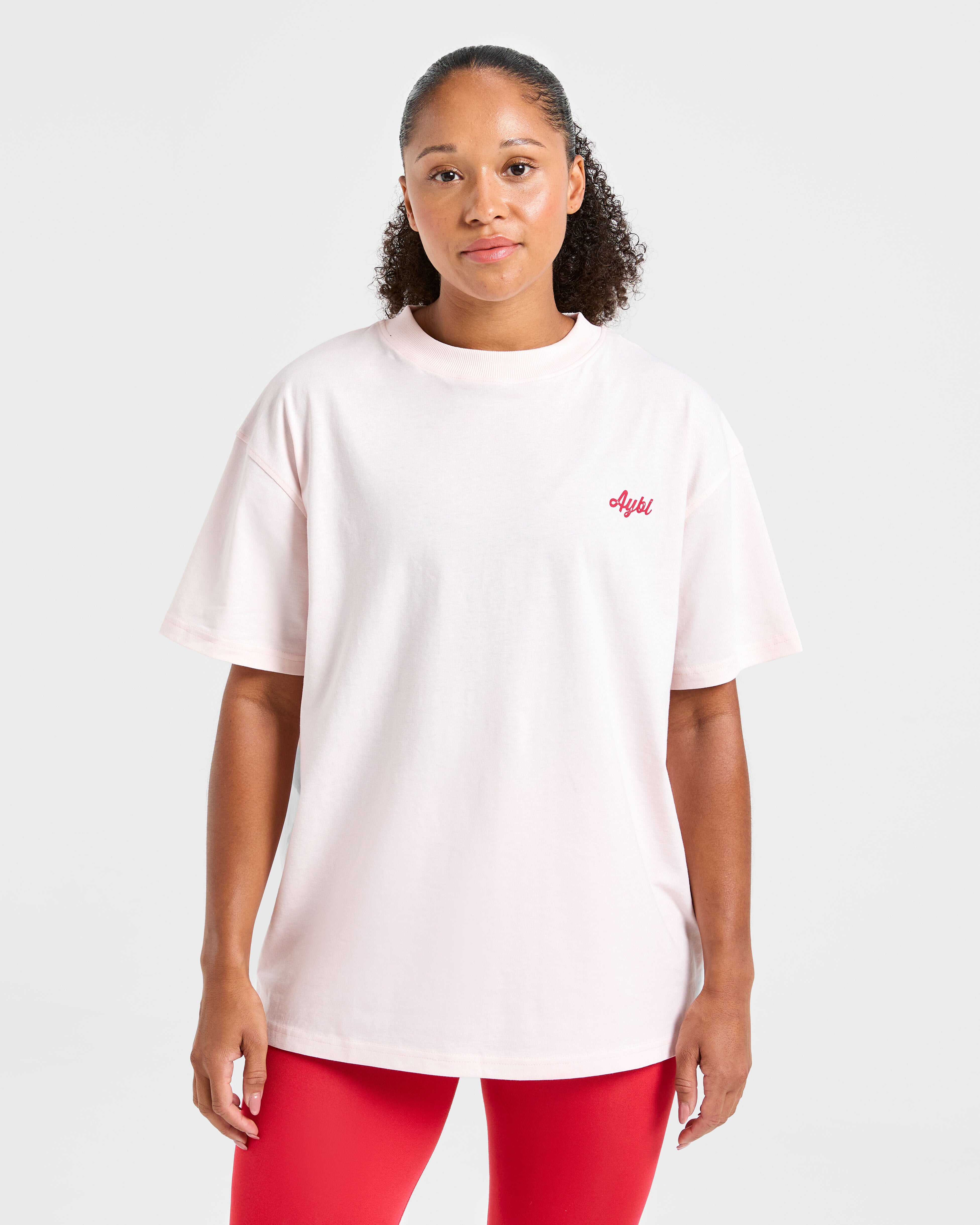 T-shirt Oversized Retro Athletics Club - Rosa