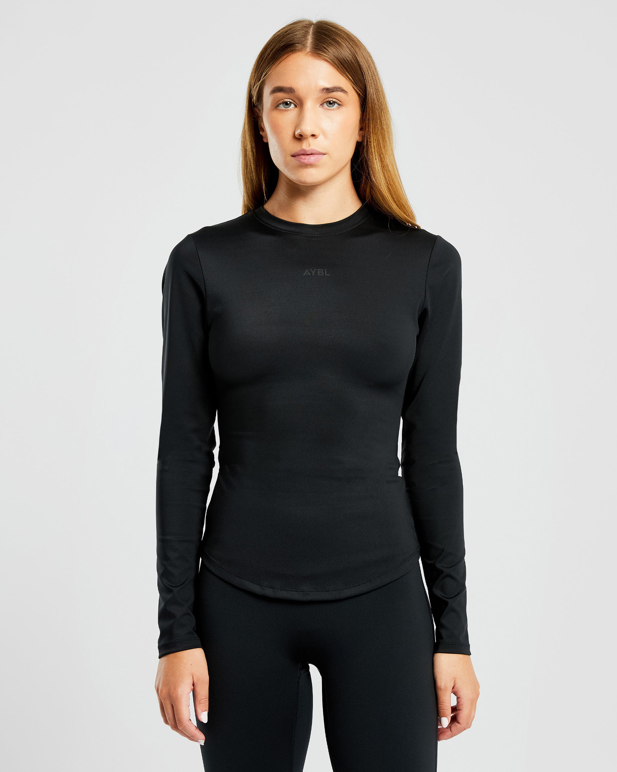 Top a Maniche Lunghe Sculpt - Nero