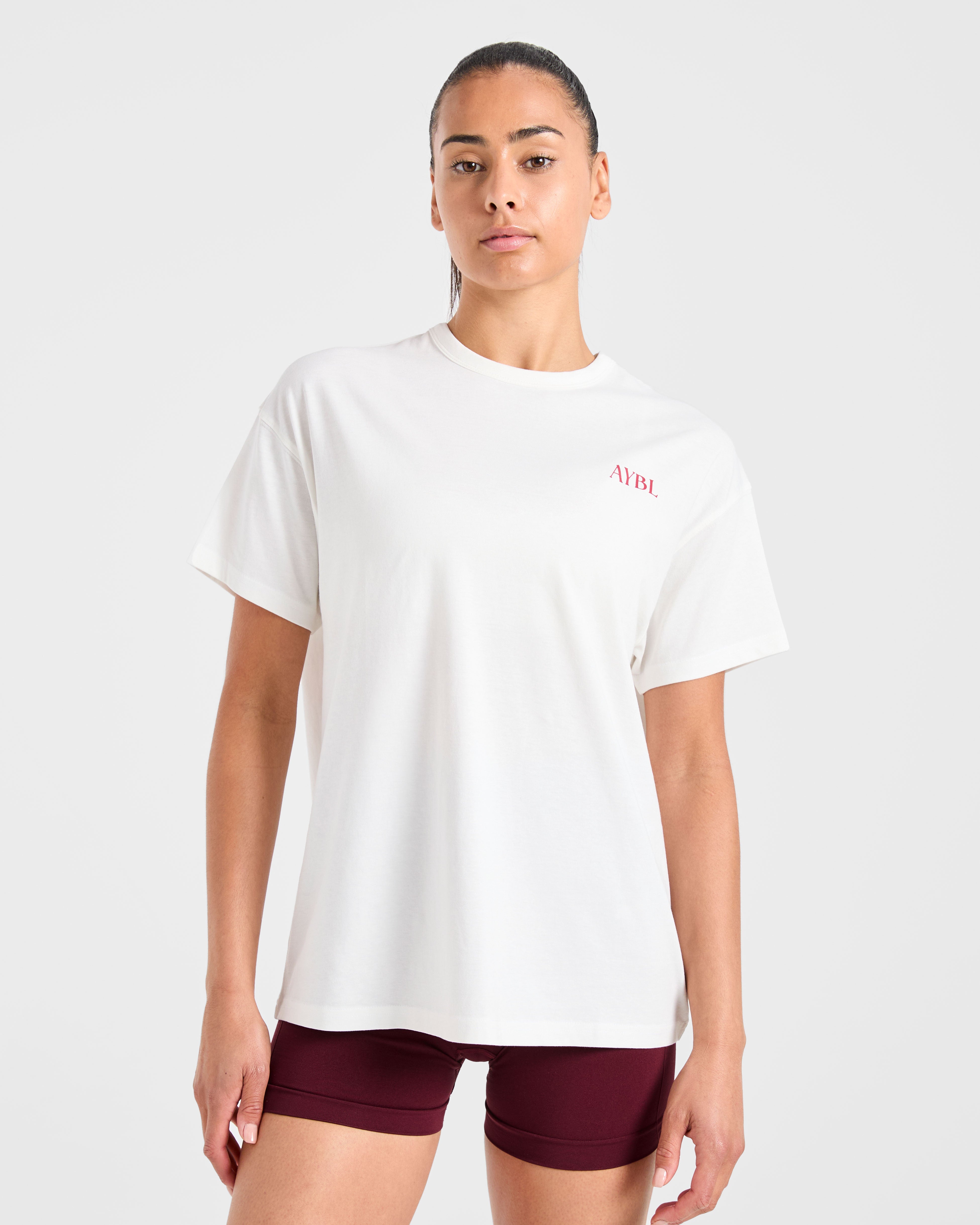 T-shirt Oversized Athletics Club - Bianco Avorio