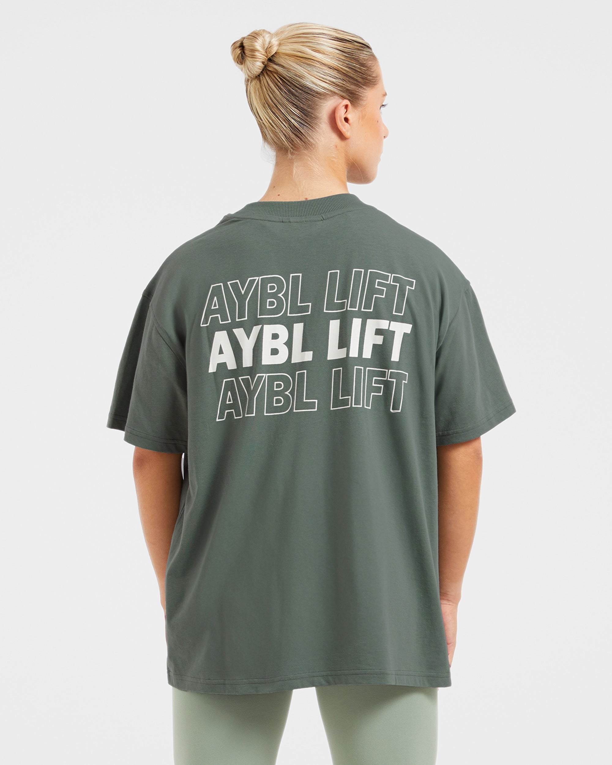 AYBL Lift Italic T-Shirt Oversized - Verde/Bianco