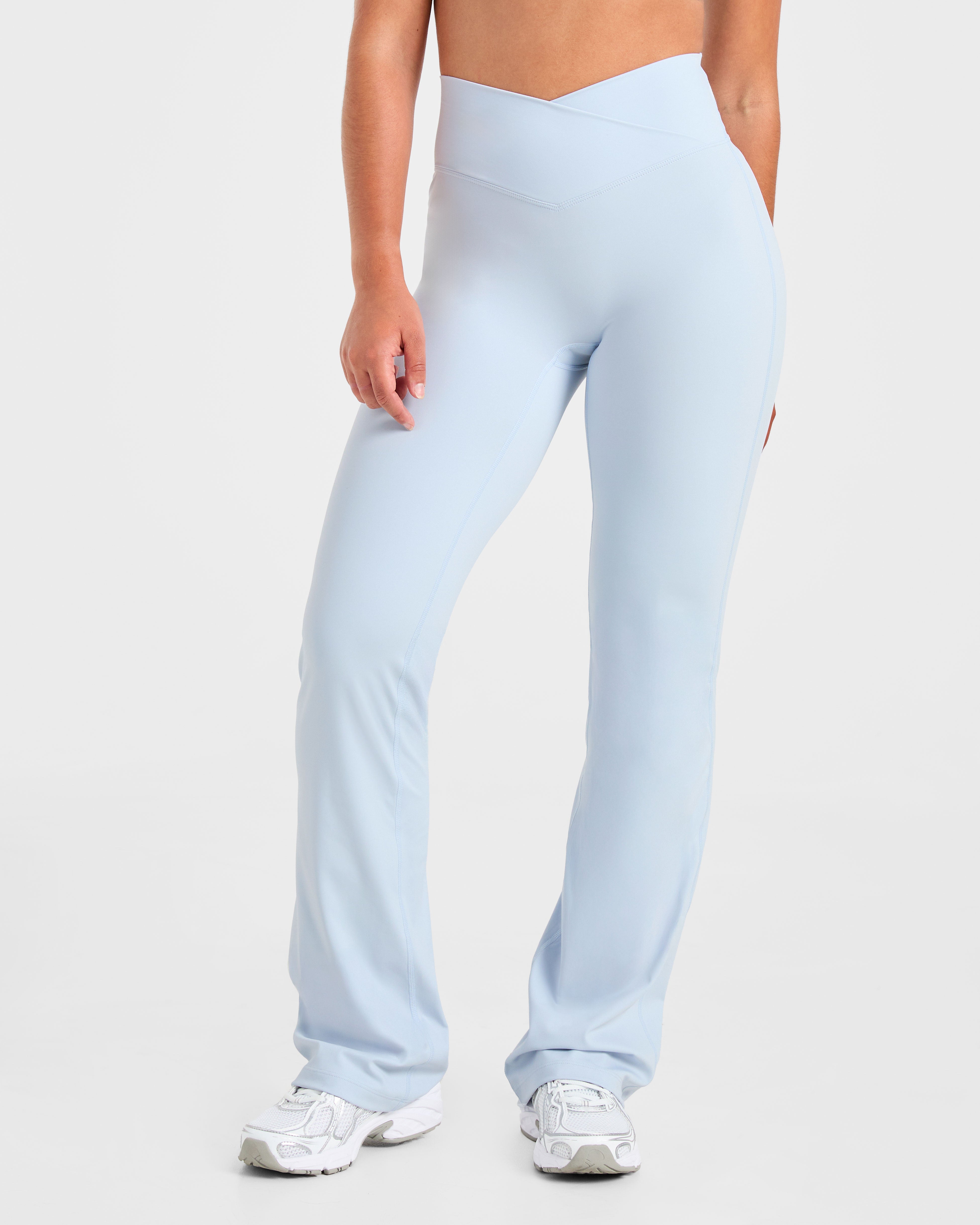 Leggings A Forma Scultura con Gambe Larghe - Blu Ghiaccio