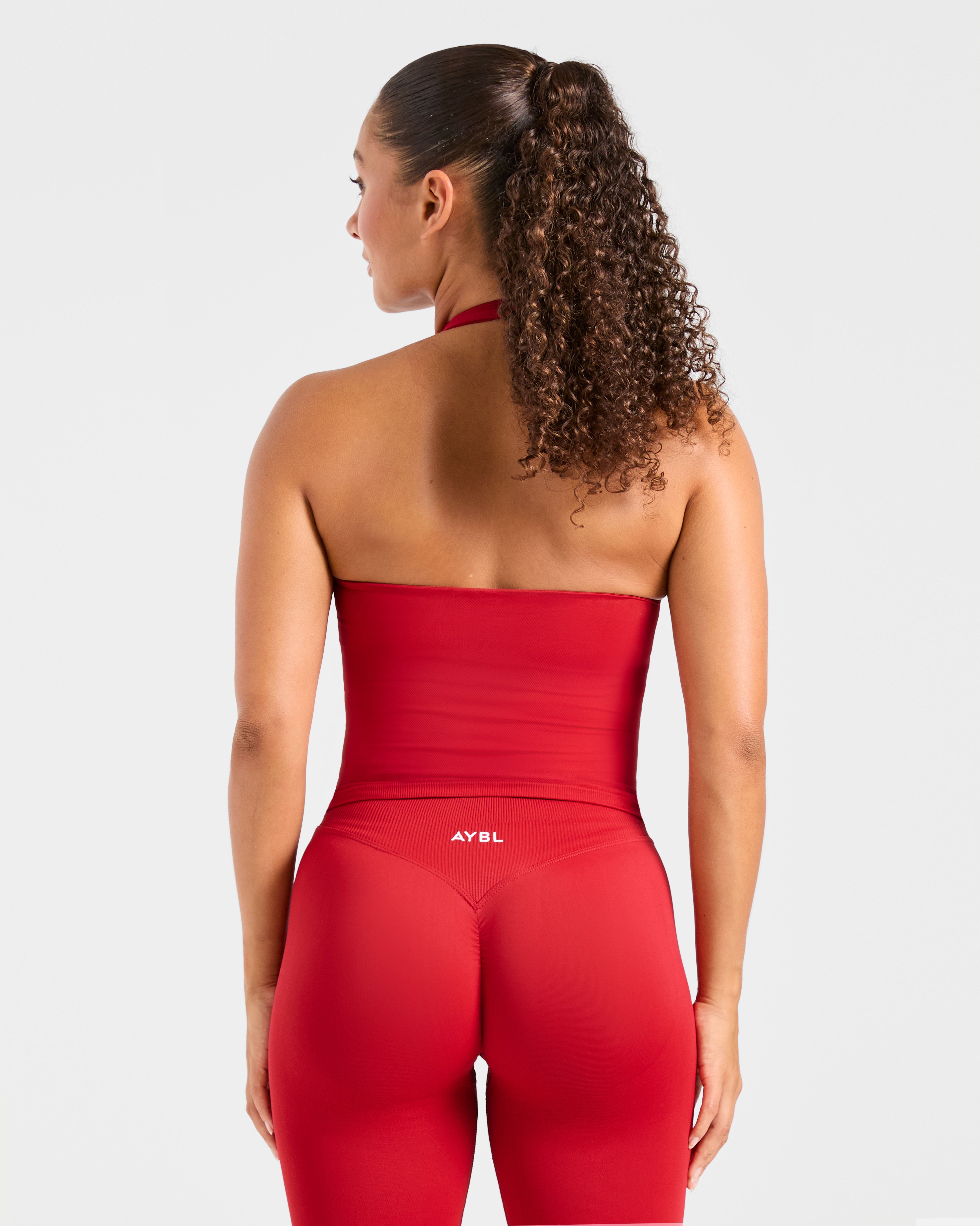 Aumenta il tuo look con il top senza cuciture a spalline - Rosso