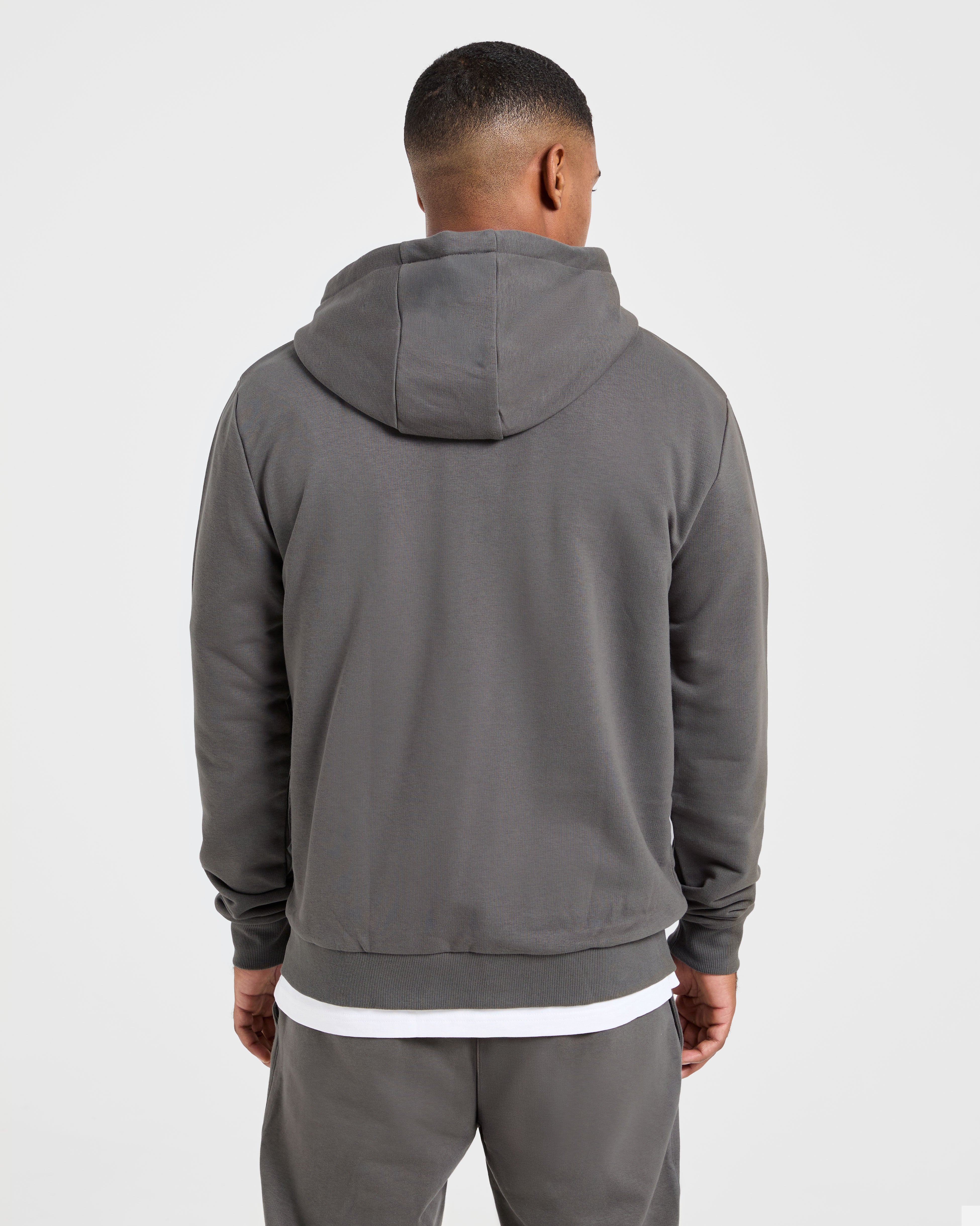 Essential Lightweight Zip Up Hoodie - Grigio