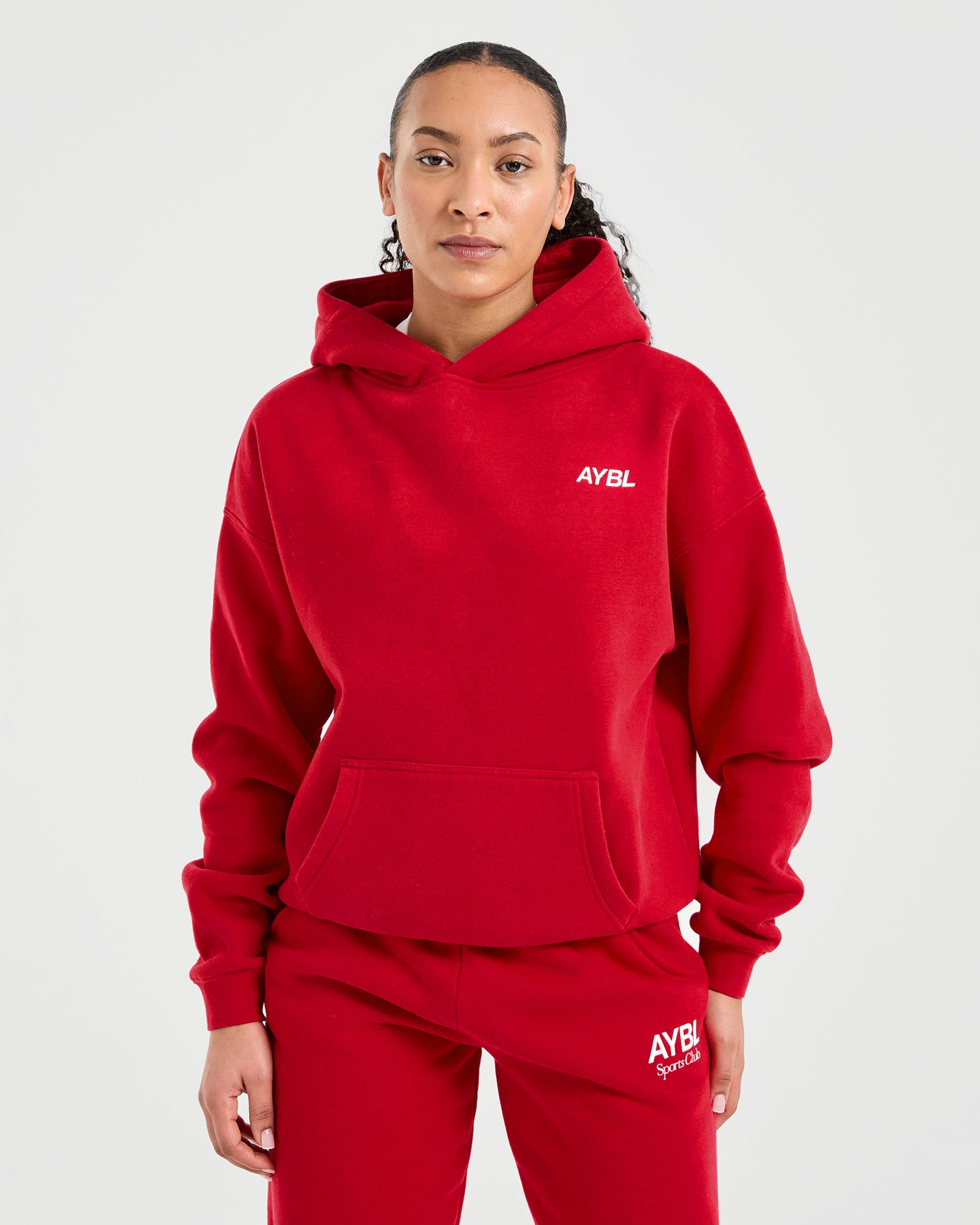 AYBL Sports Club Felpa Oversized - Rosso Intenso