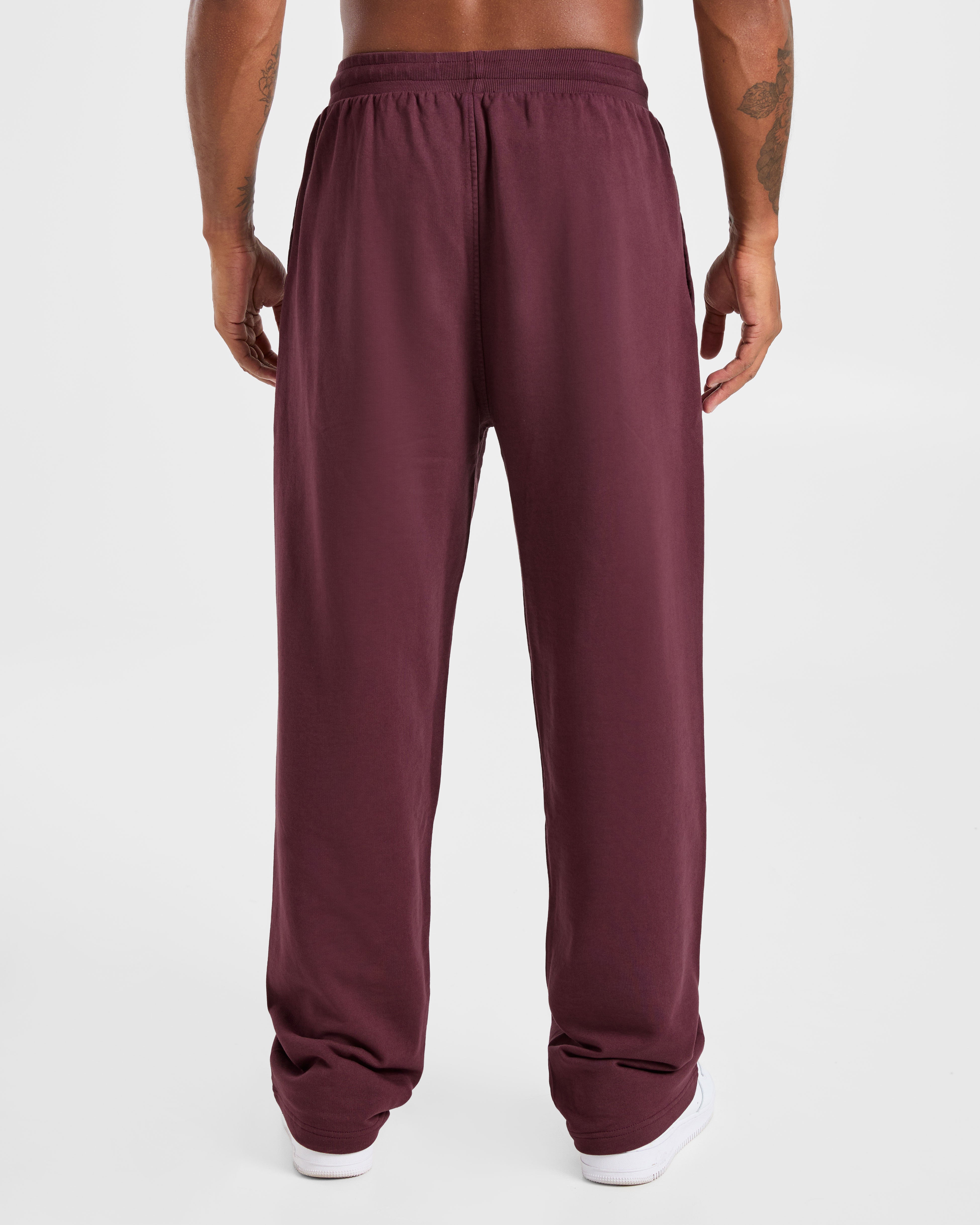 Pantaloni da Jogging a Gamba Dritta Elite - Plum Scuro
