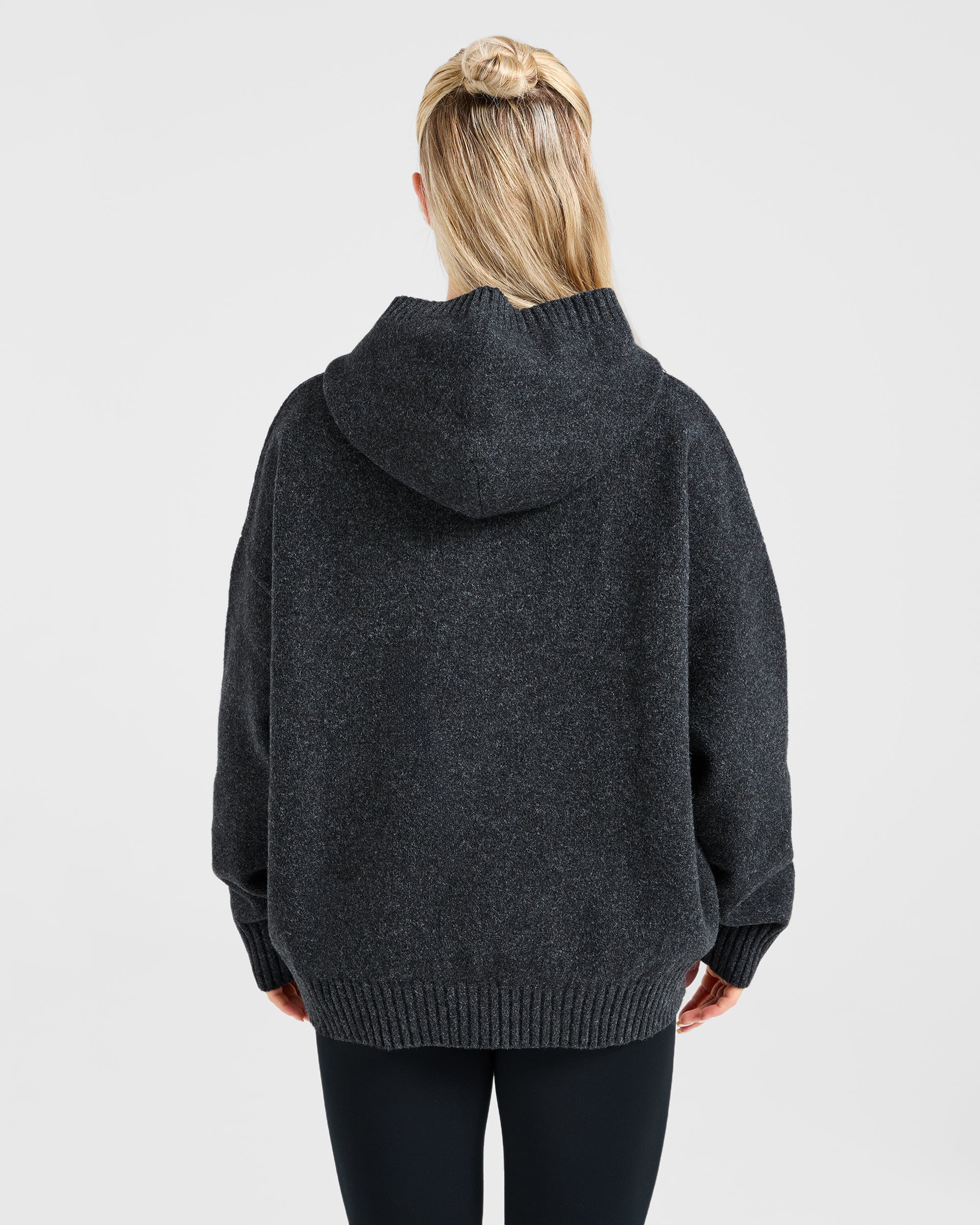 Felpa Oversized in Maglia Varsity - Grigio Antracite