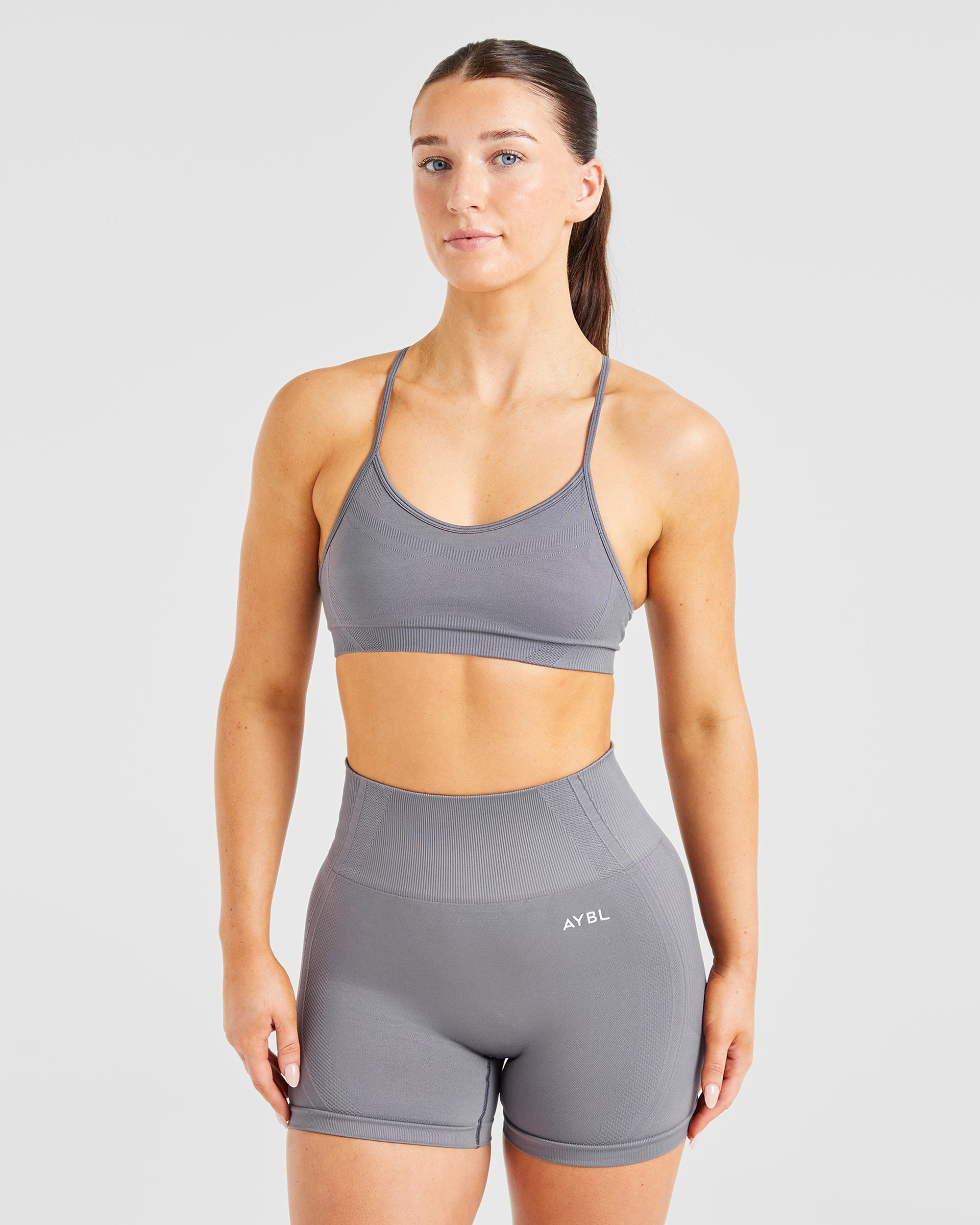 Balance V3 Sports Bra Senza Cuciture a Spalline - Grigio Carbone
