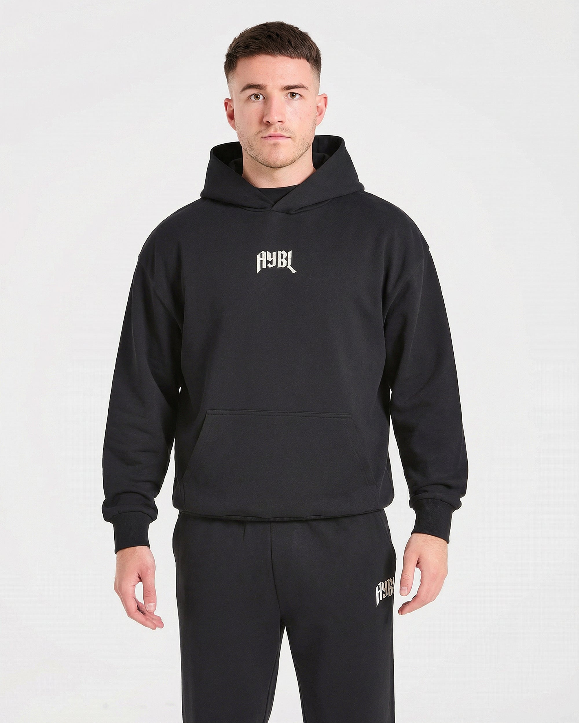 Felpa Oversized Gotica per Sollevamento Pesi - Nero/Bianco
