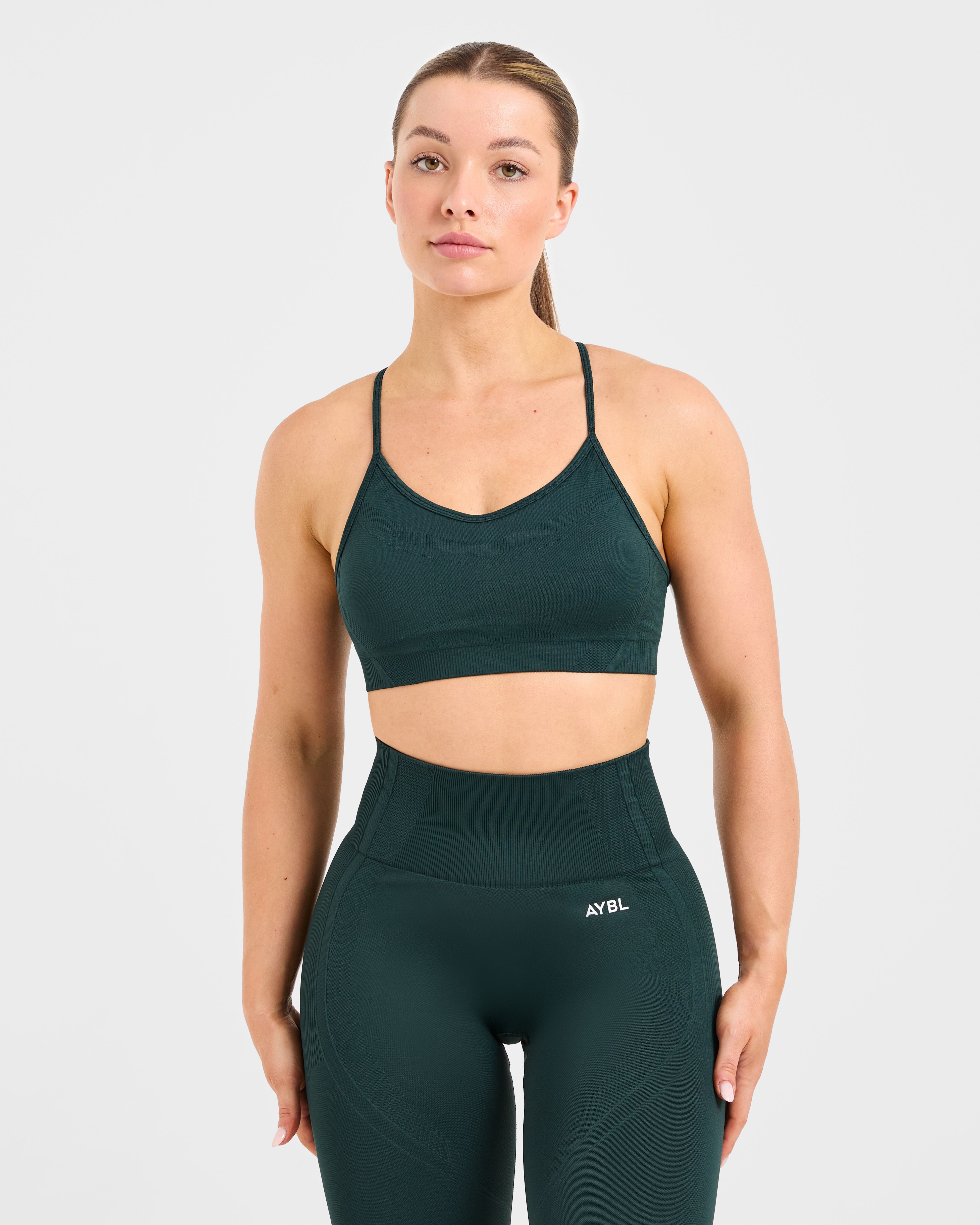 Balance V3 Sports Bra Senza Cuciture con Spaghetti - Verde Scuro