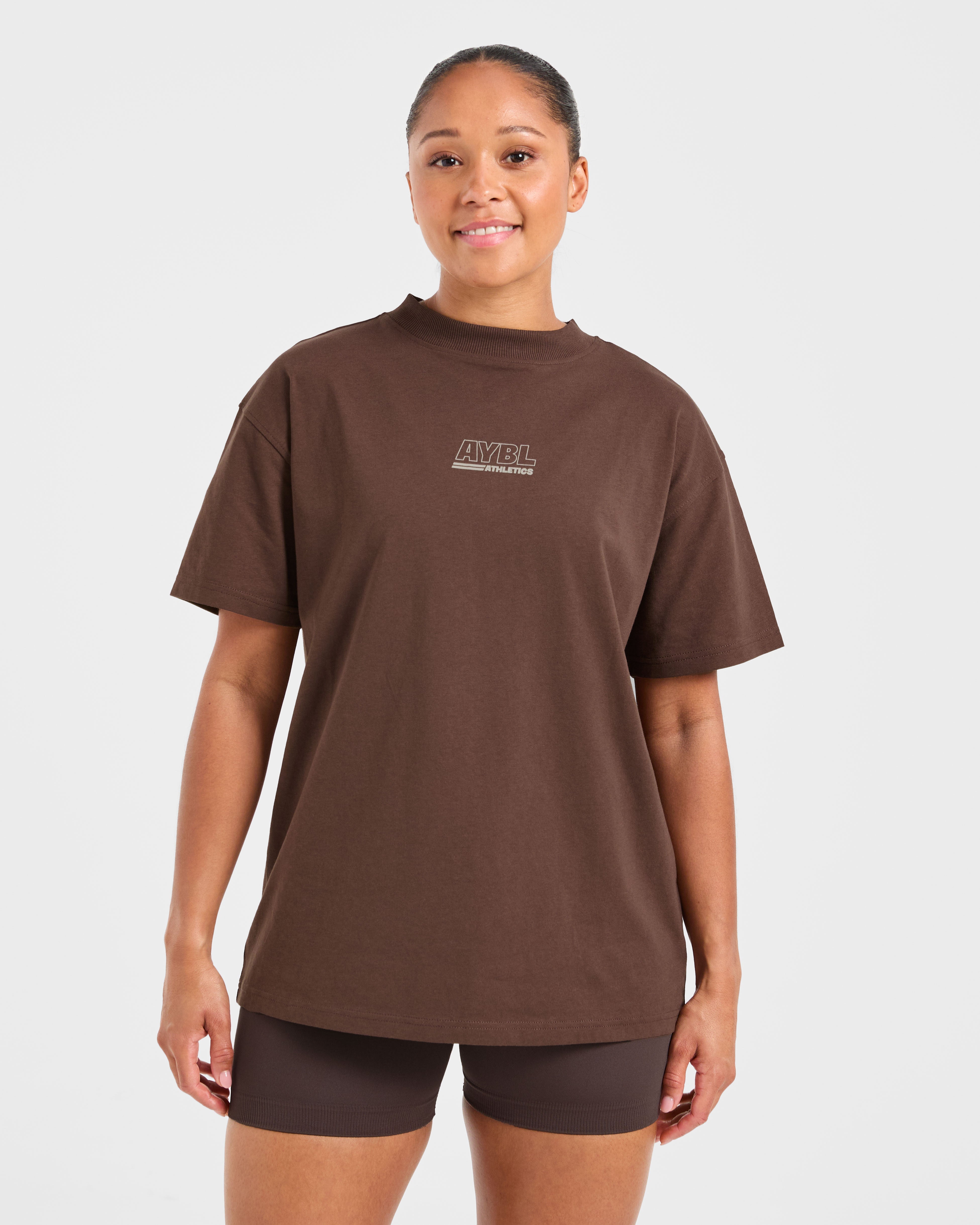 T-shirt Oversized Atletica - Marrone/Sabbia
