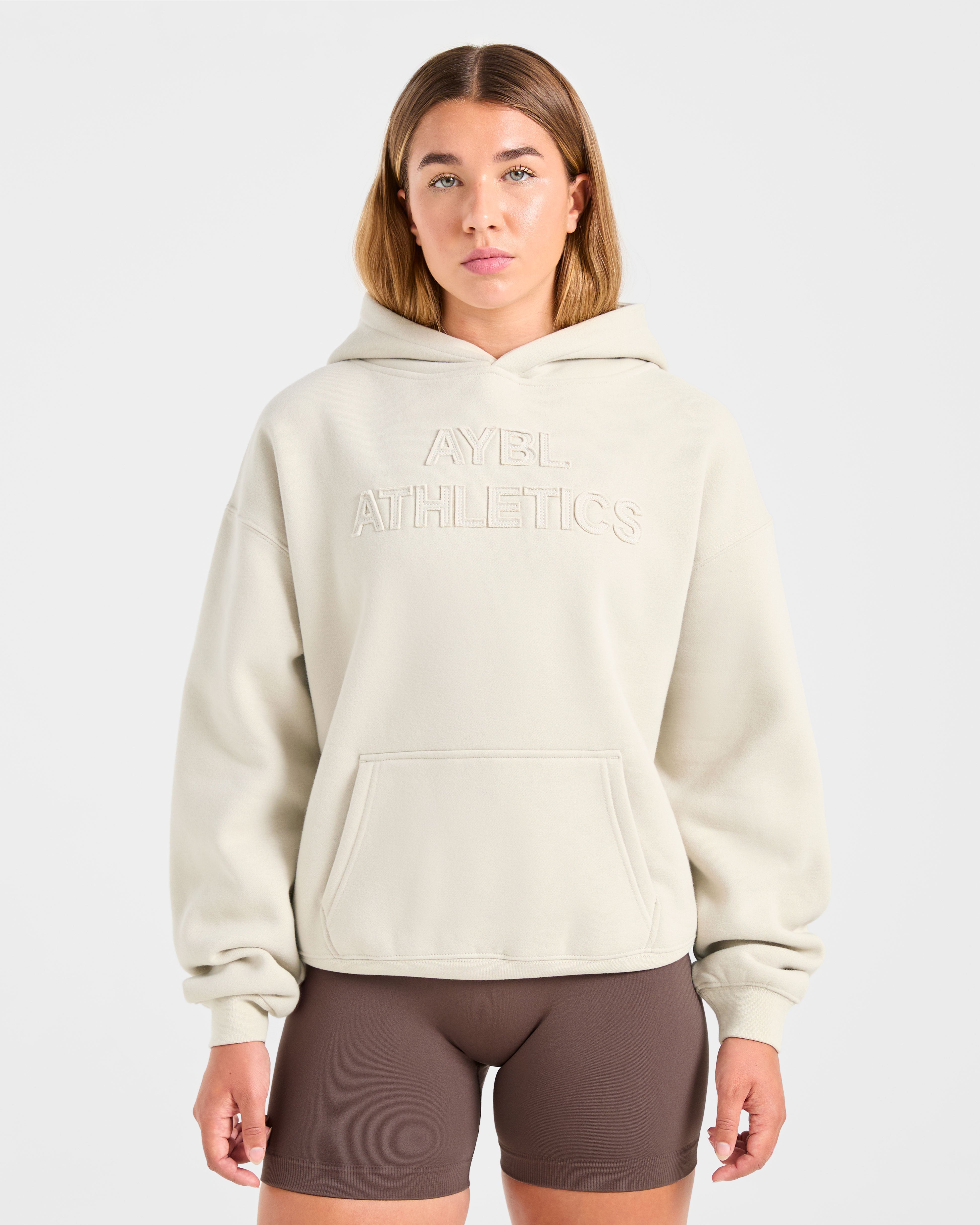 Felpa Oversized con Applique Athletics - Sabbia