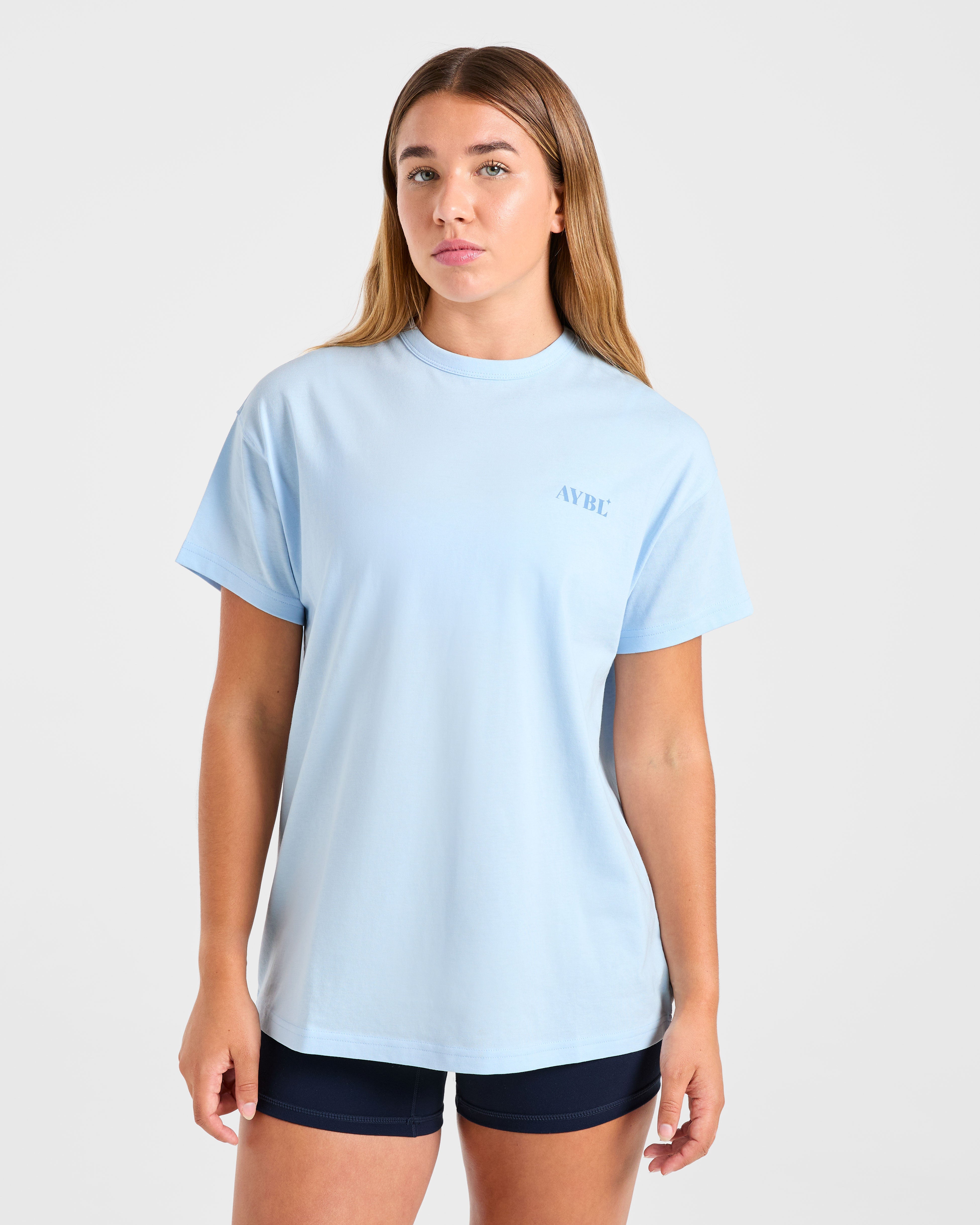 T-shirt oversize dedicato al viaggio - Blu