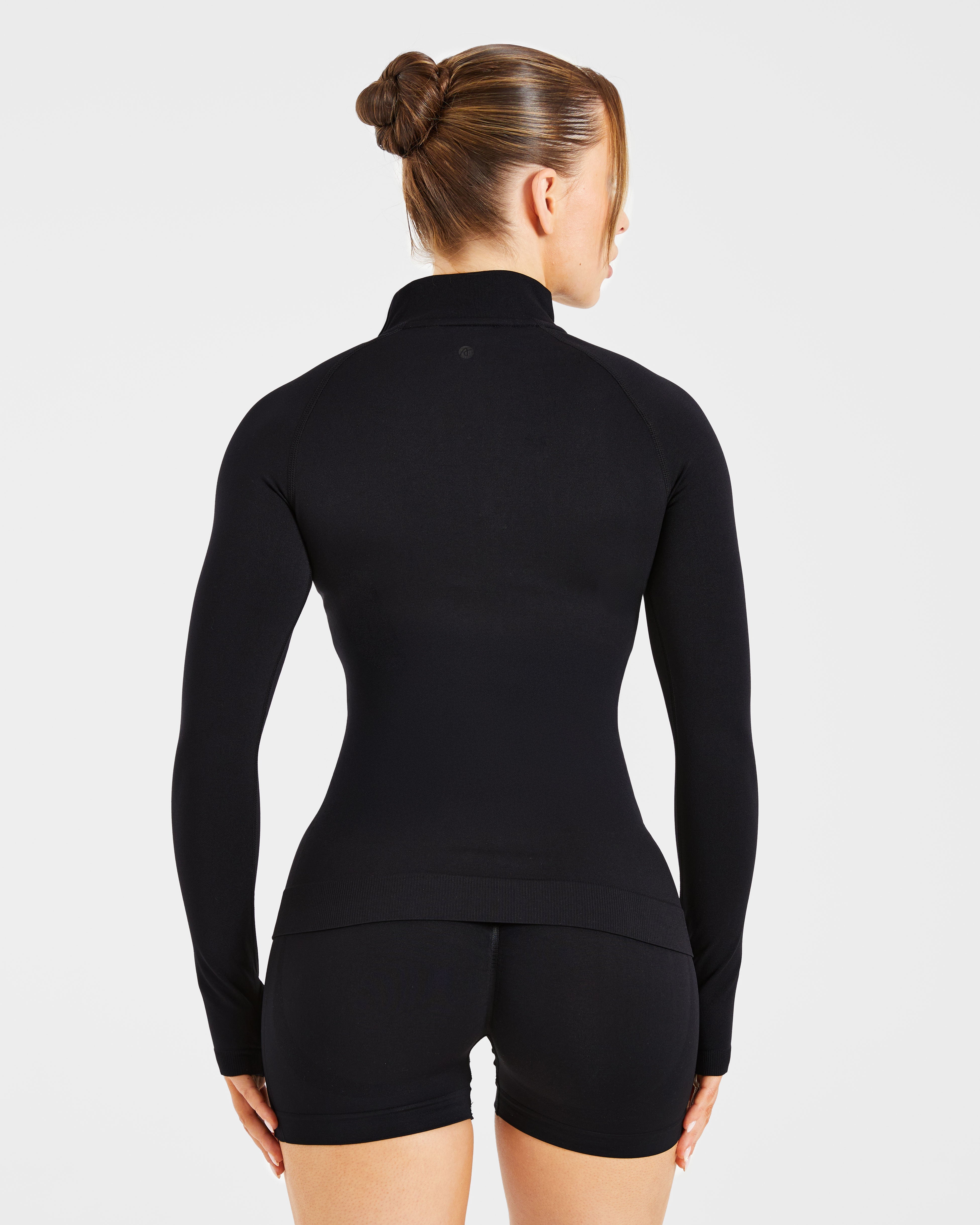 Essential Seamless 1/2 Zip Pullover - Nero