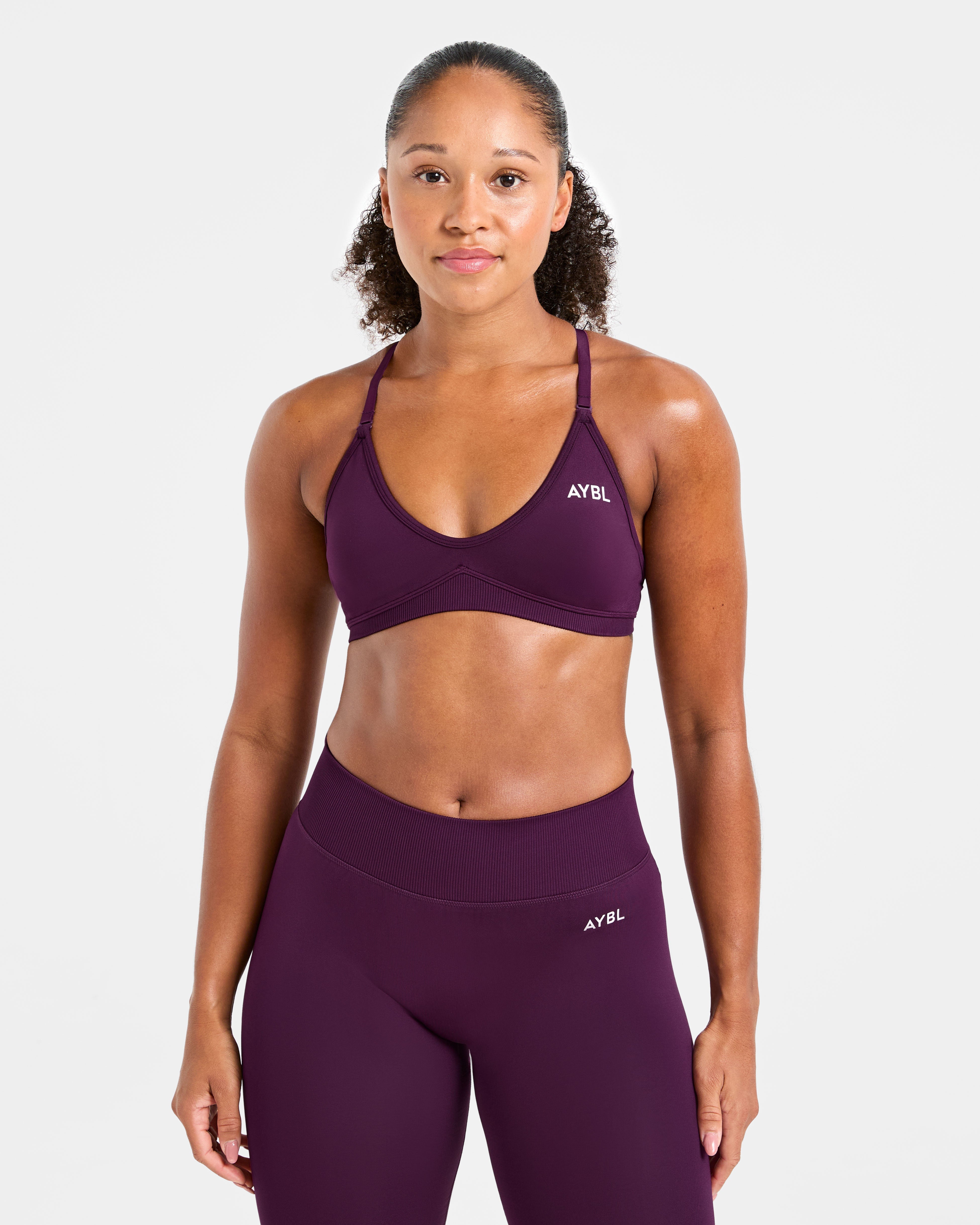 Reggiseno Sportivo Senza Cuciture con Cinturino - Notte Prugna