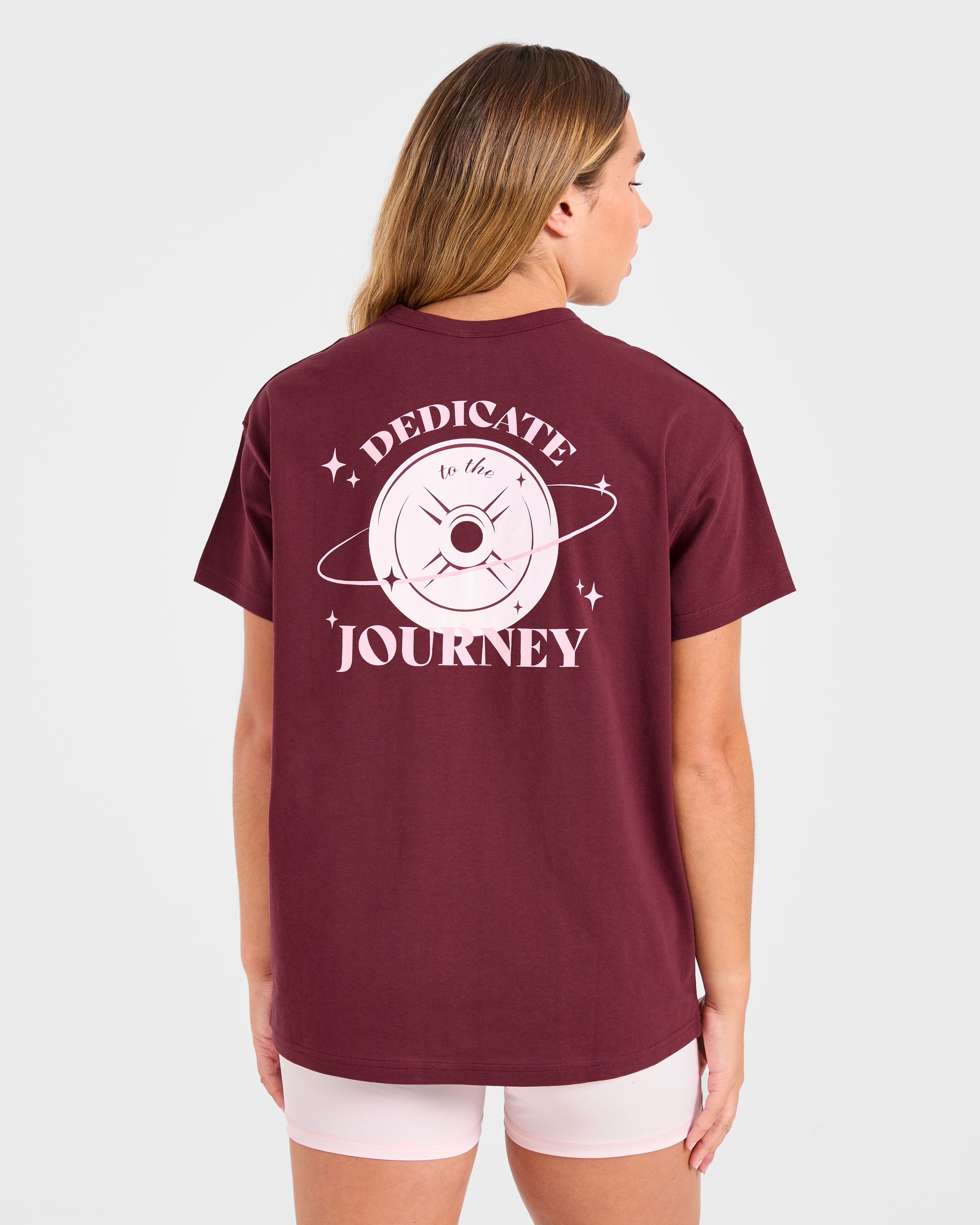 T-shirt Oversized Dedica al Viaggio - Borgogna