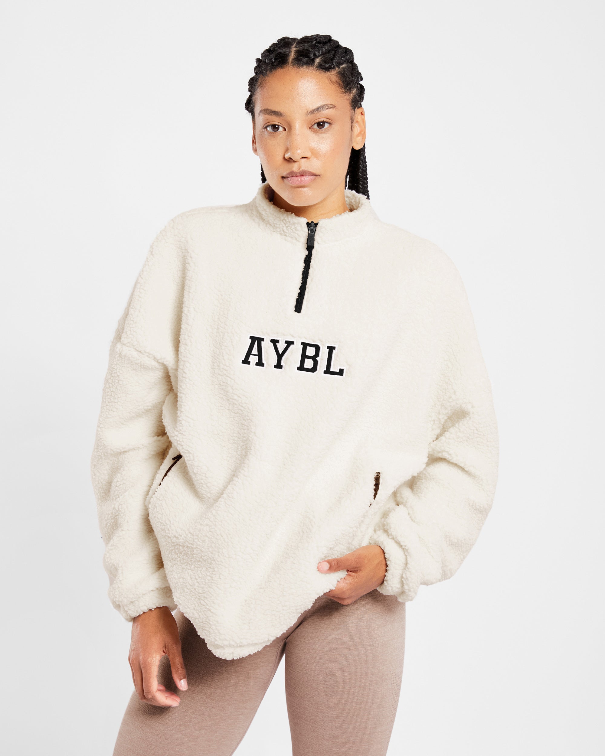 Felpa Oversized Varsity - Avorio