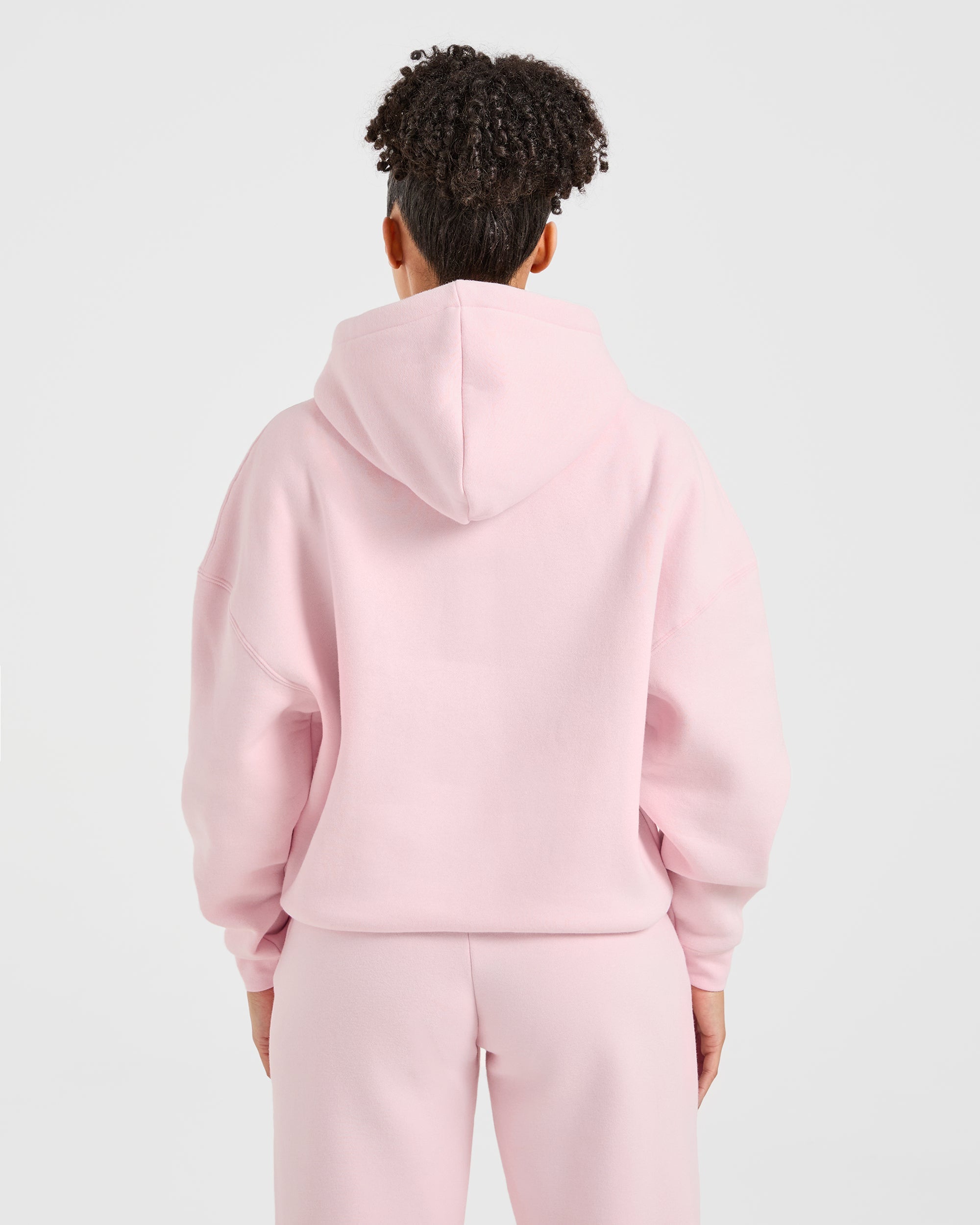 Felpe Oversized Classica in Felpa - Rosa Pastello