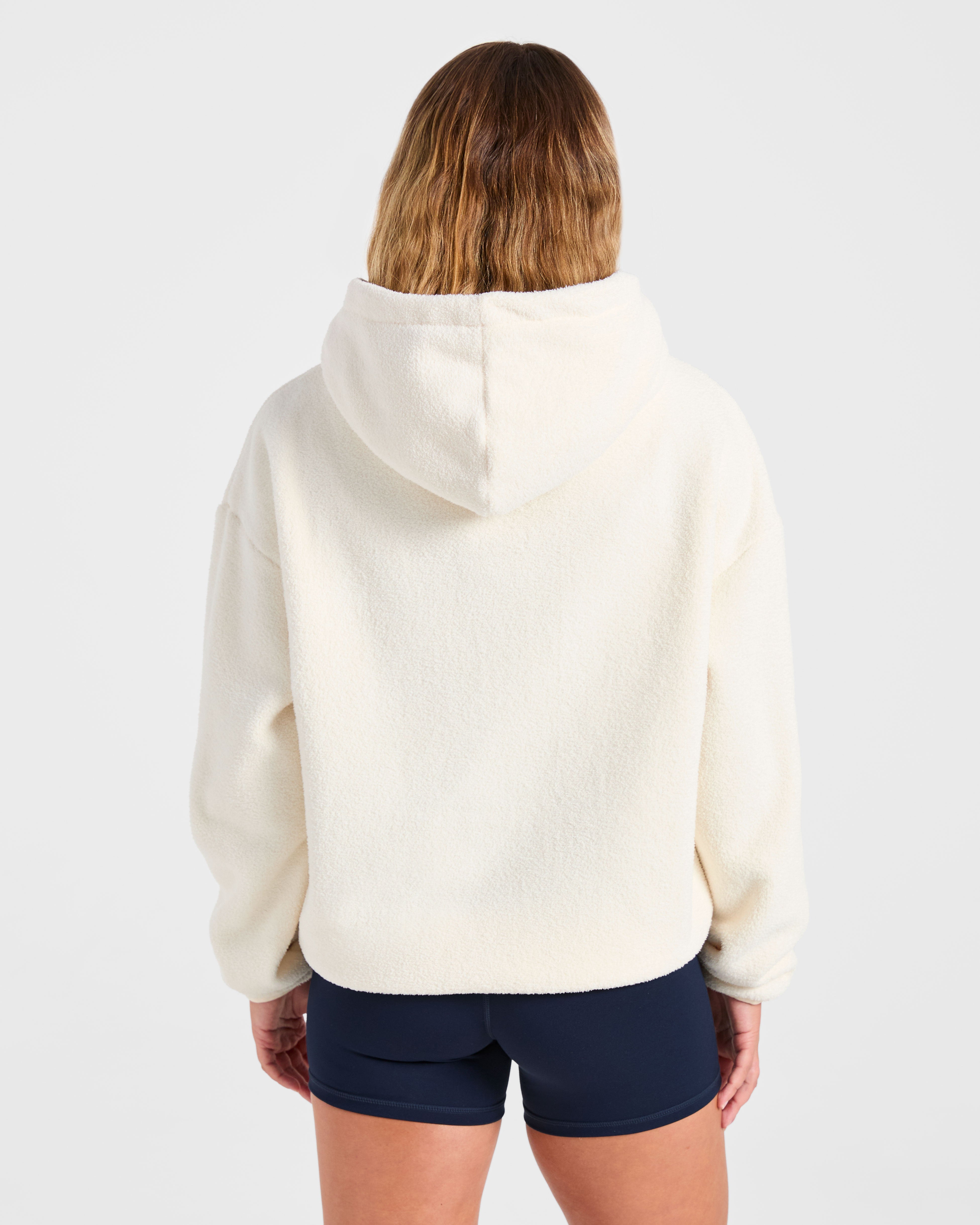 Felpa con cappuccio oversize in pile AYBL Sports - Avorio