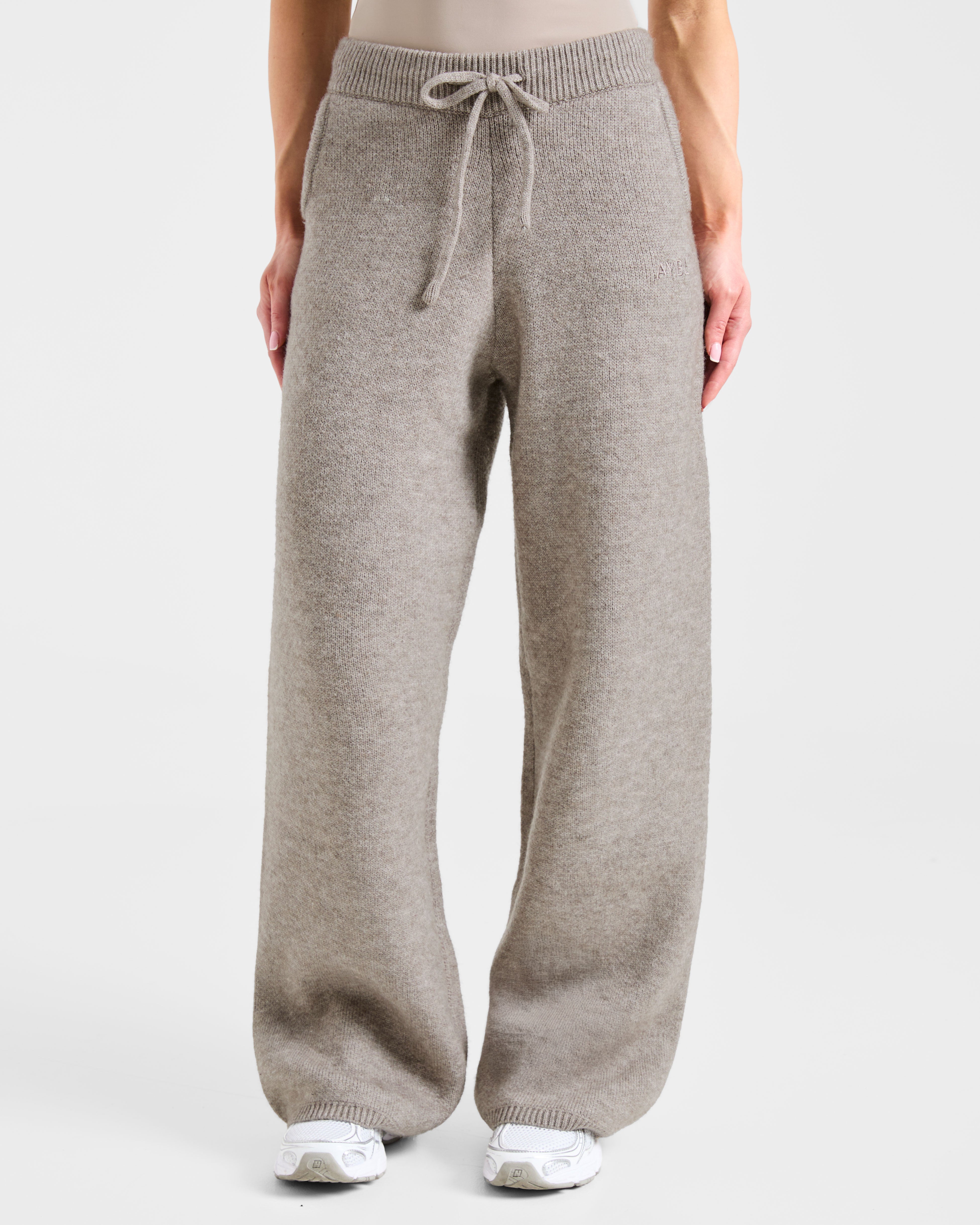 Pantaloncini Larghi in Maglia Dritta - Marrone Marl