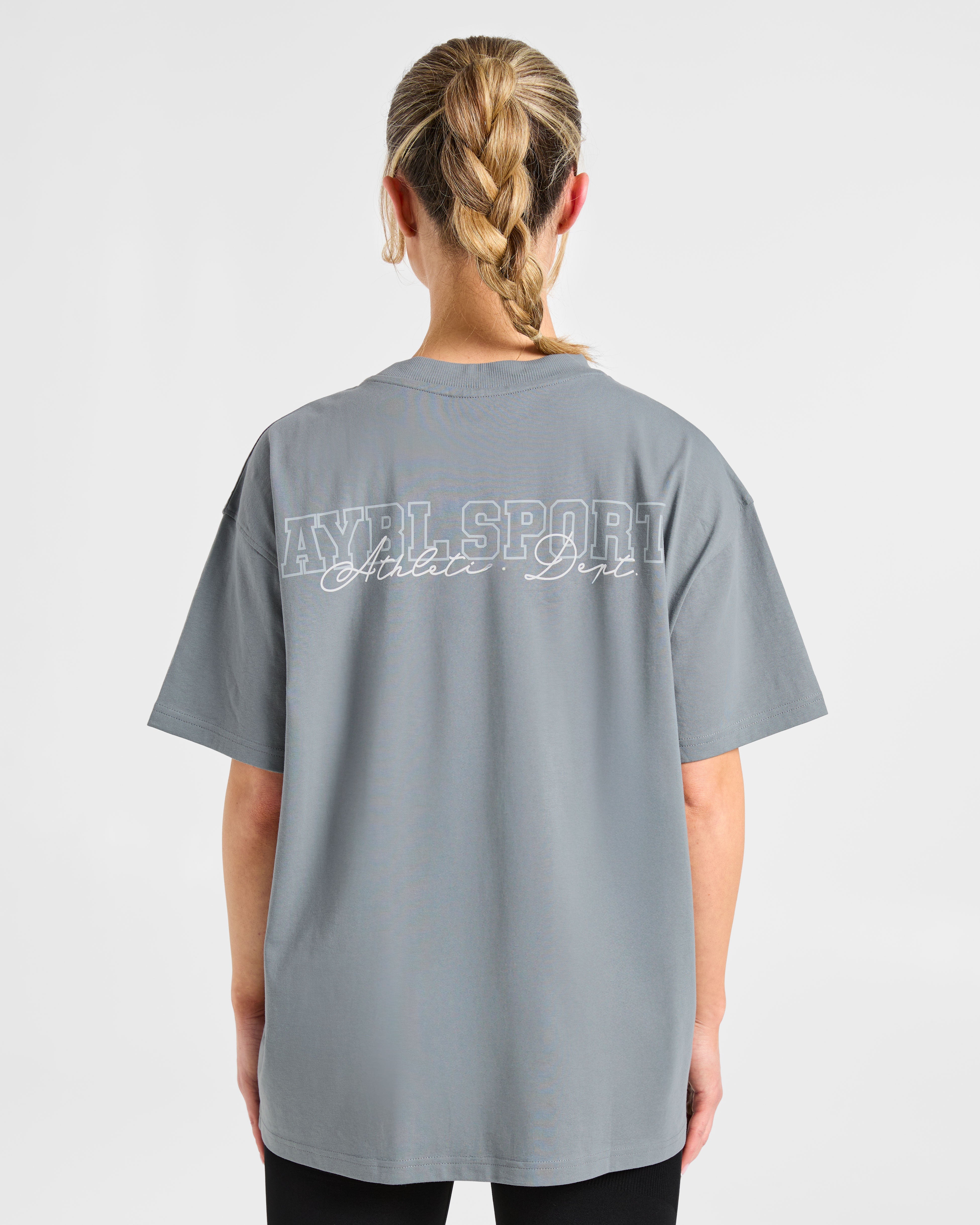 T-shirt Oversized Varsity Dept. - Grigio Slate
