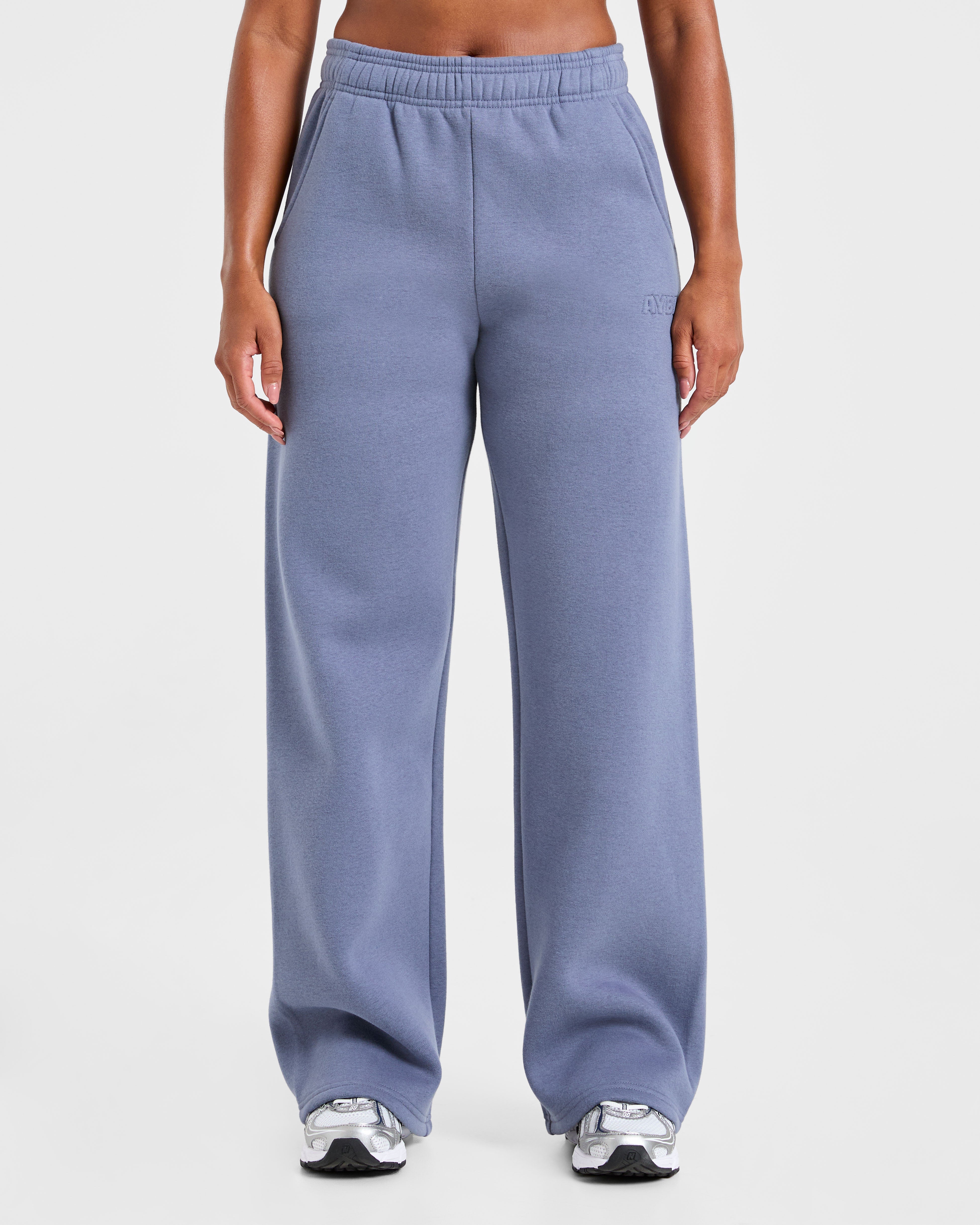 Pantaloncini Larghi in Felpa Classici con Gambe Dritte - Grigio Slate