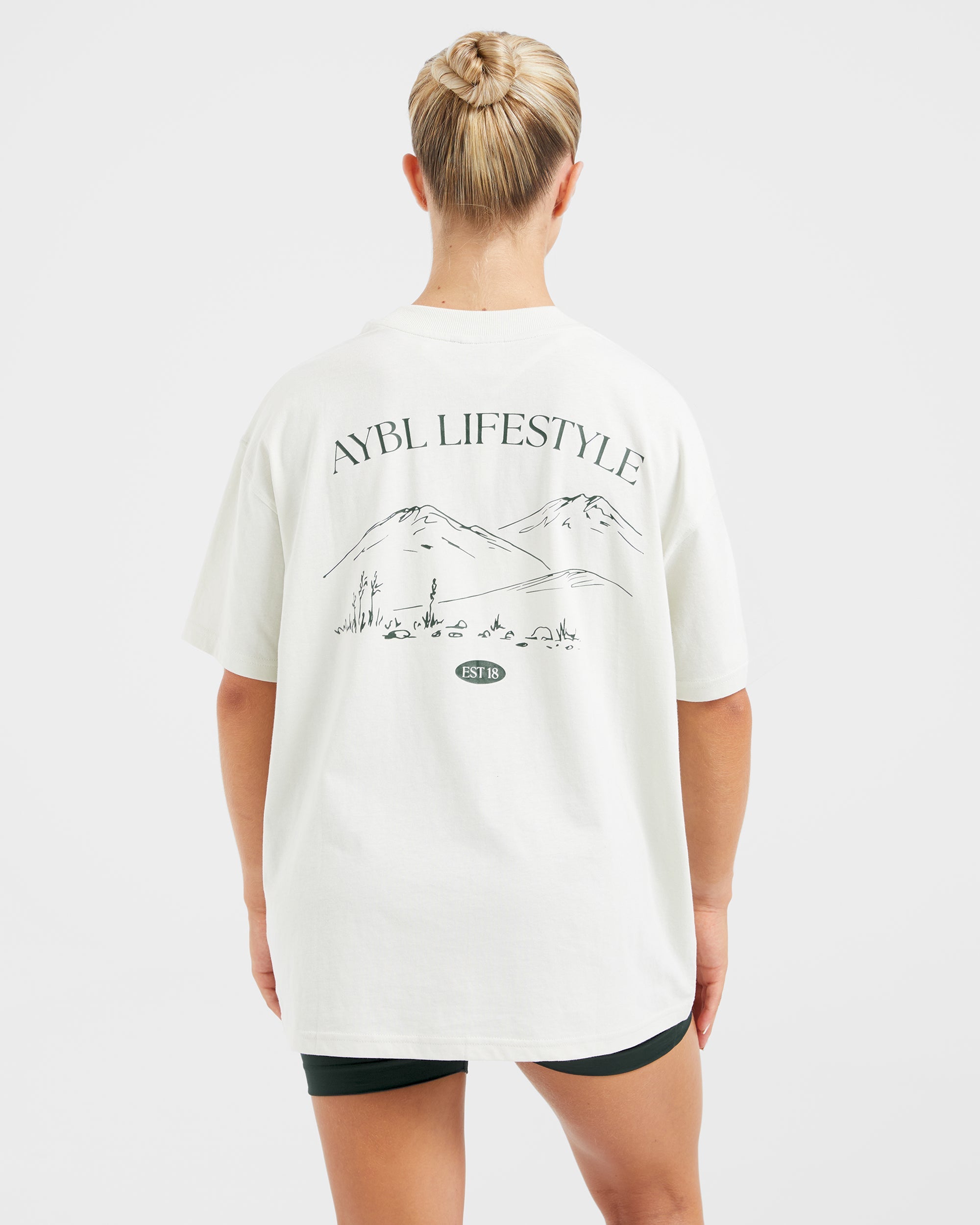 T-shirt oversize AYBL Lifestyle - Avorio/Foresta